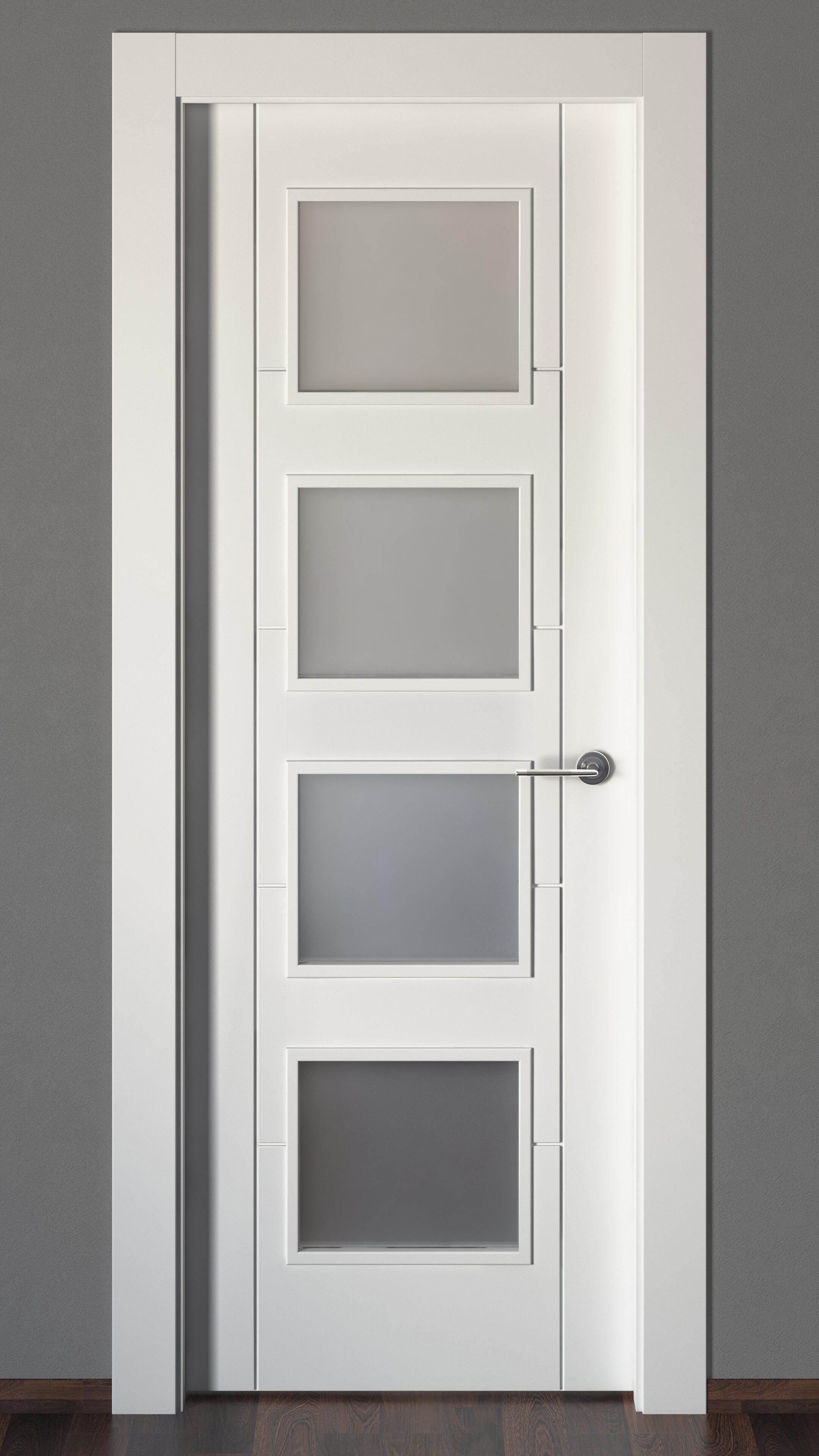 Puerta de interior abatible vidriera con cristal incluido maciza acabado lacado Line Plus Noruega Blanco apertura izquierda cerco de 9x3 anchura 72.5 cm - 4