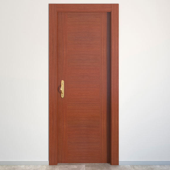 Puerta de interior corredera ciega maciza barnizada Line Plus Niza sapelly con uñero anchura 82,5cm - 4