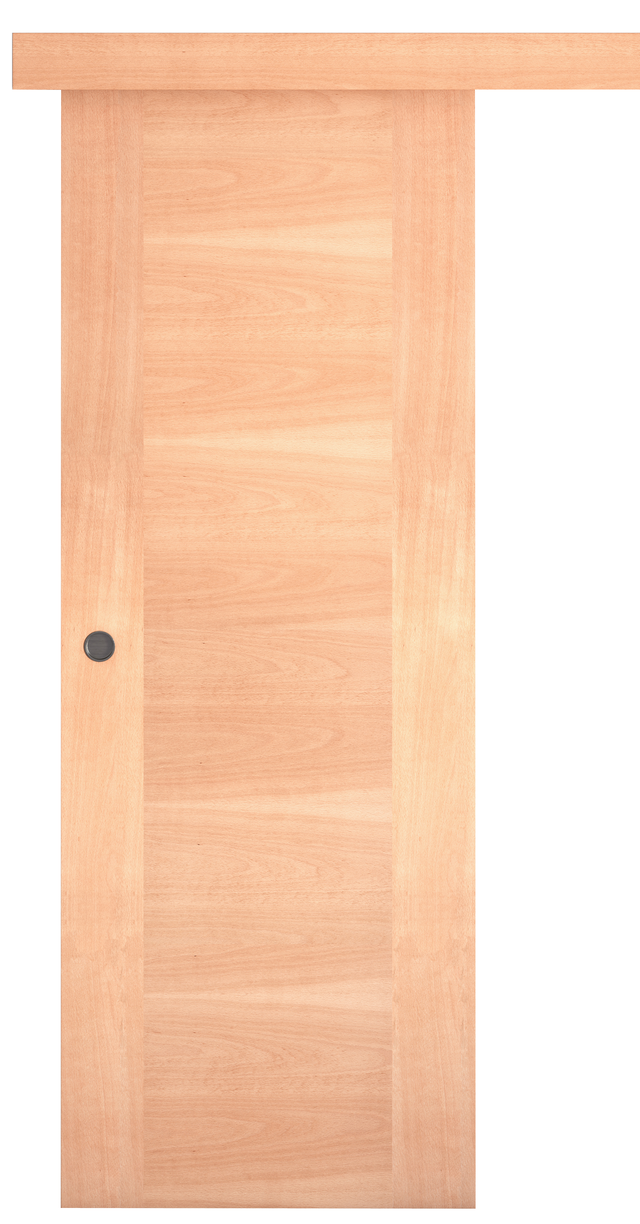 Puerta de interior corredera ciega maciza barnizada Line Plus Niza haya con uñero anchura 82,5cm