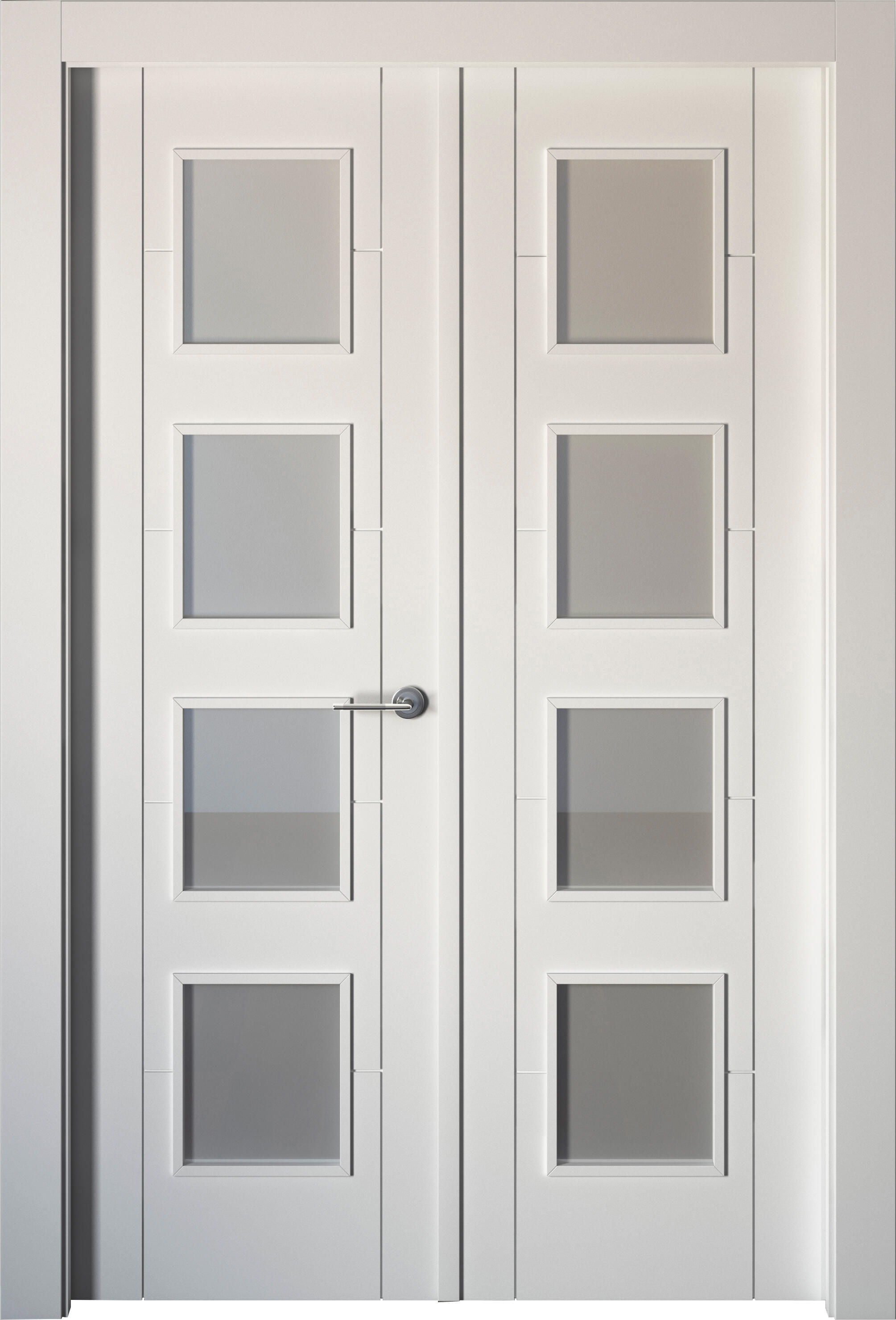 Puerta interior abatible noruega blanco line plus apertura izda cristal 9x 145cm