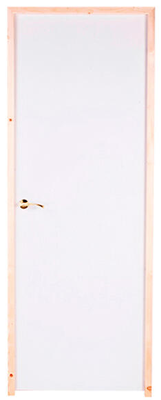 Puerta de interior abatible ciega estructura hueca acabado prepintado serie prepintada lisa blanco apertura derecha cerco de 70 x 20 anchura 72.5 cm