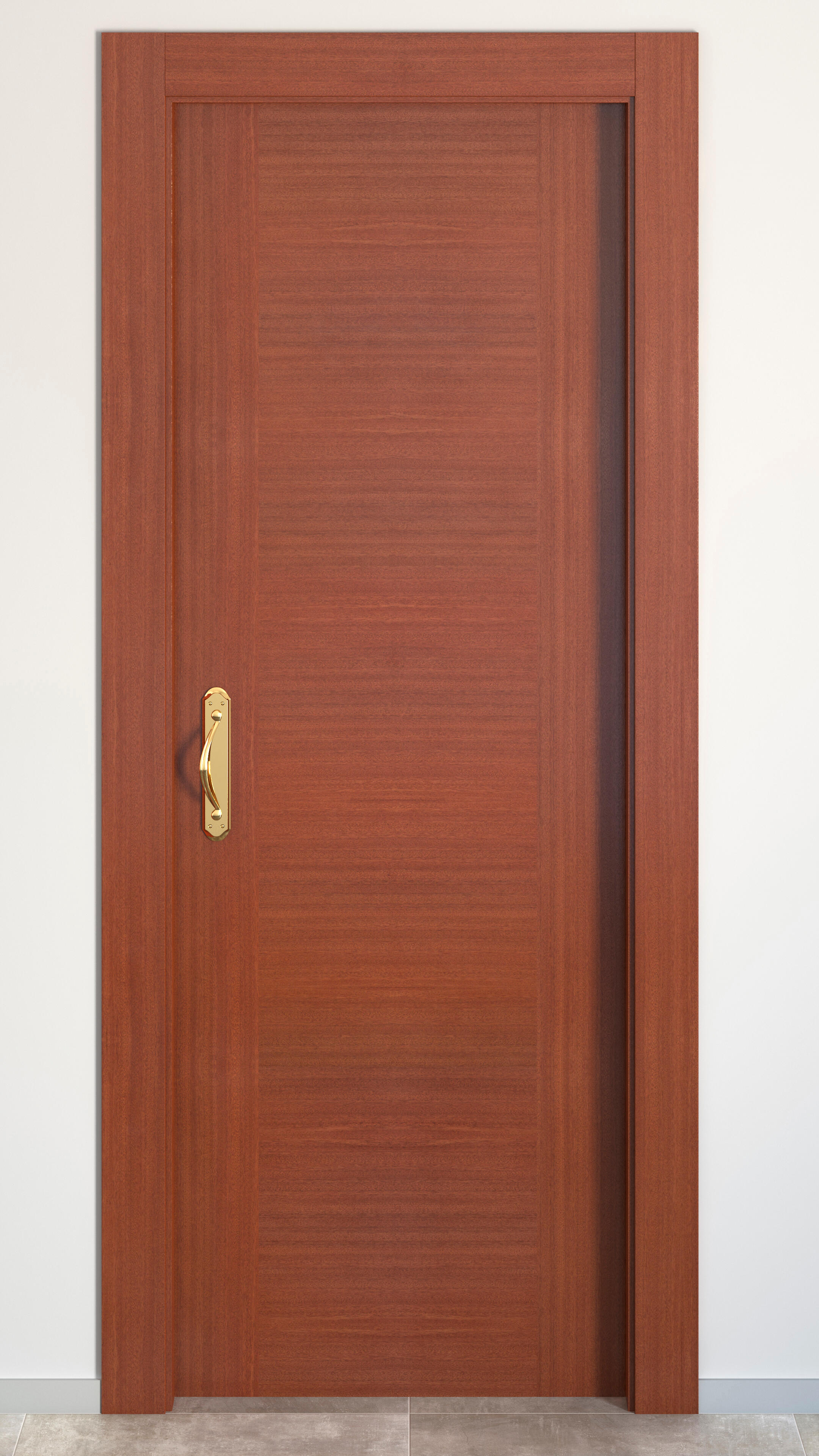 Puerta de interior corredera ciega maciza barnizada Line Plus Niza sapelly con uñero anchura 82,5cm - 2
