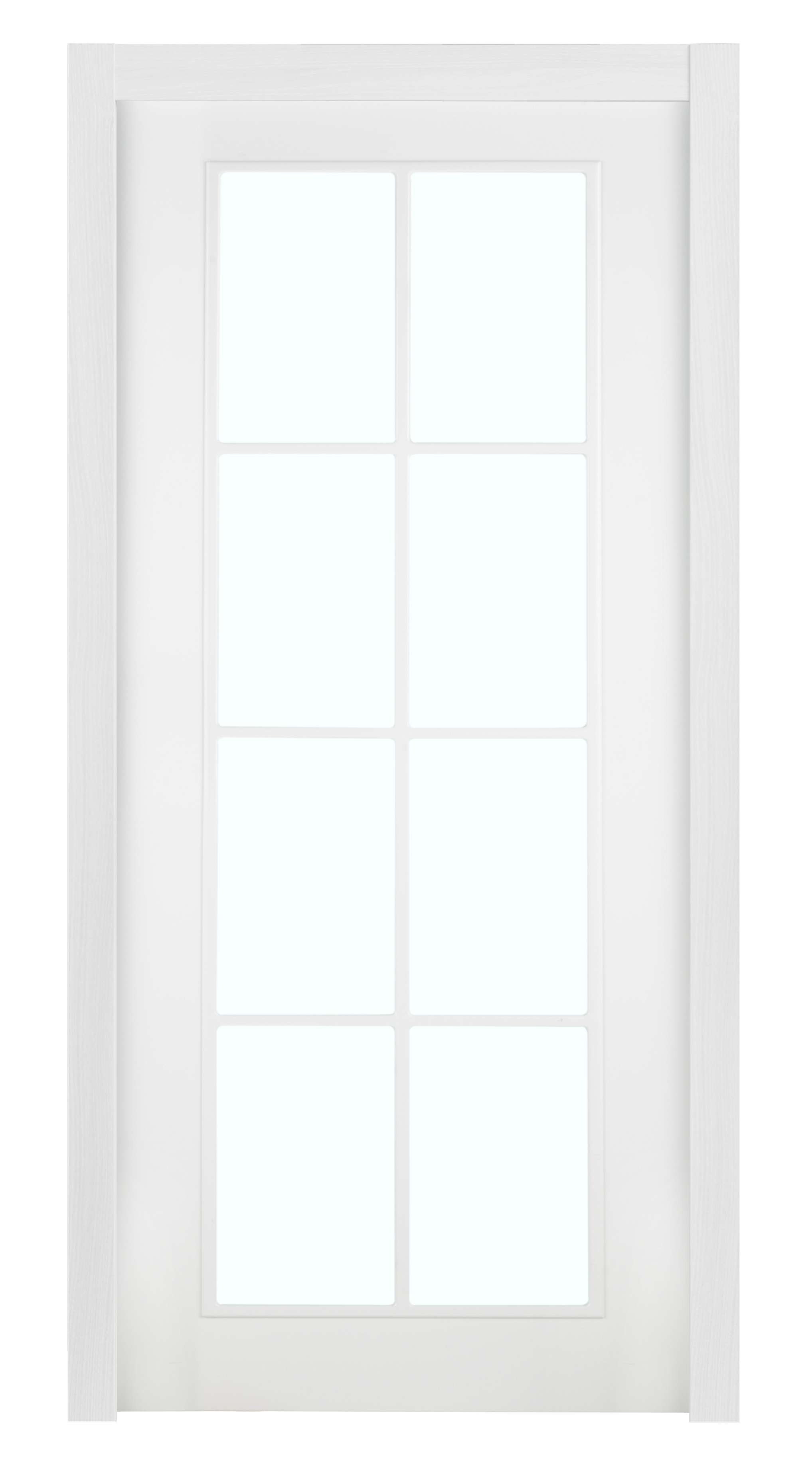 Puerta de interior corredera con cristal maciza lacada Line Plus Marsella blanco anchura 82,5cm - 3