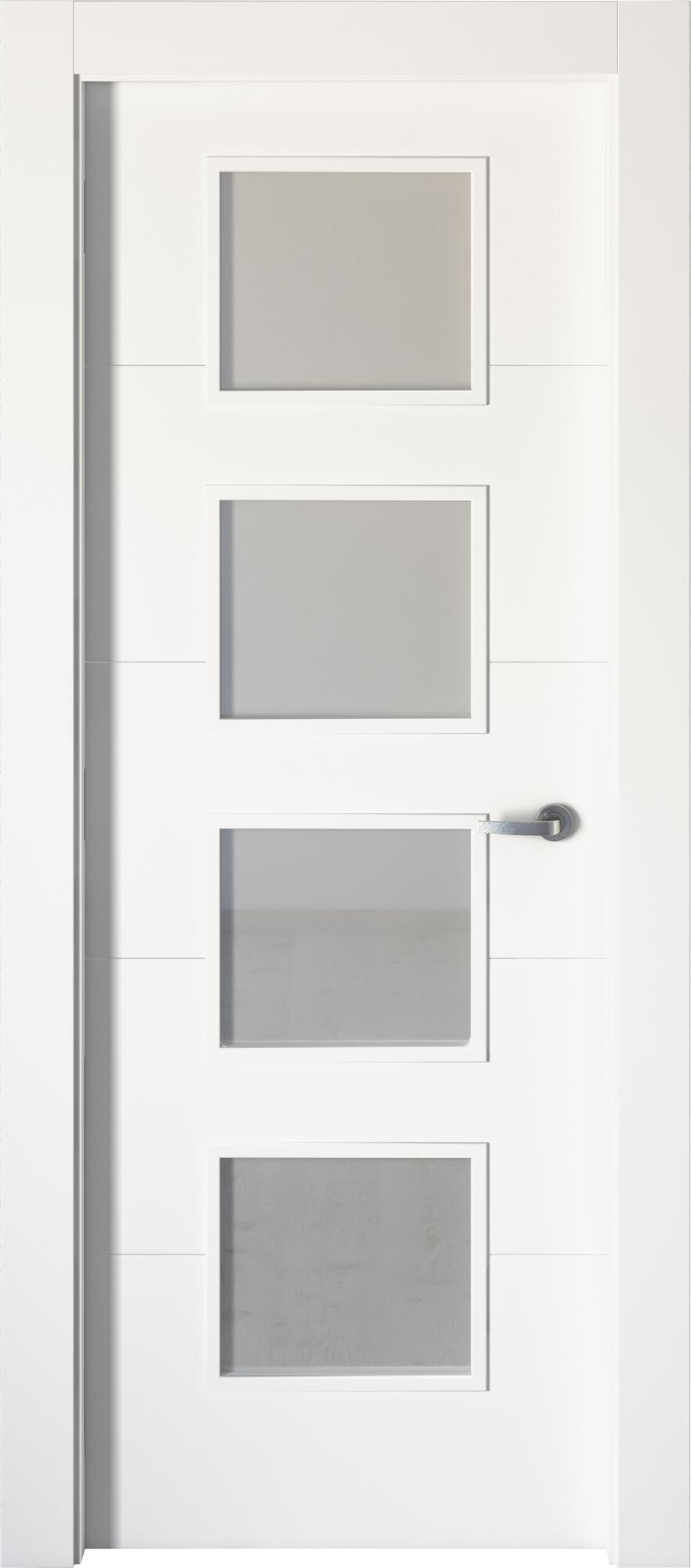 Puerta interior abatible lucerna blanco line plus apertura izda cristal 11x 72.5