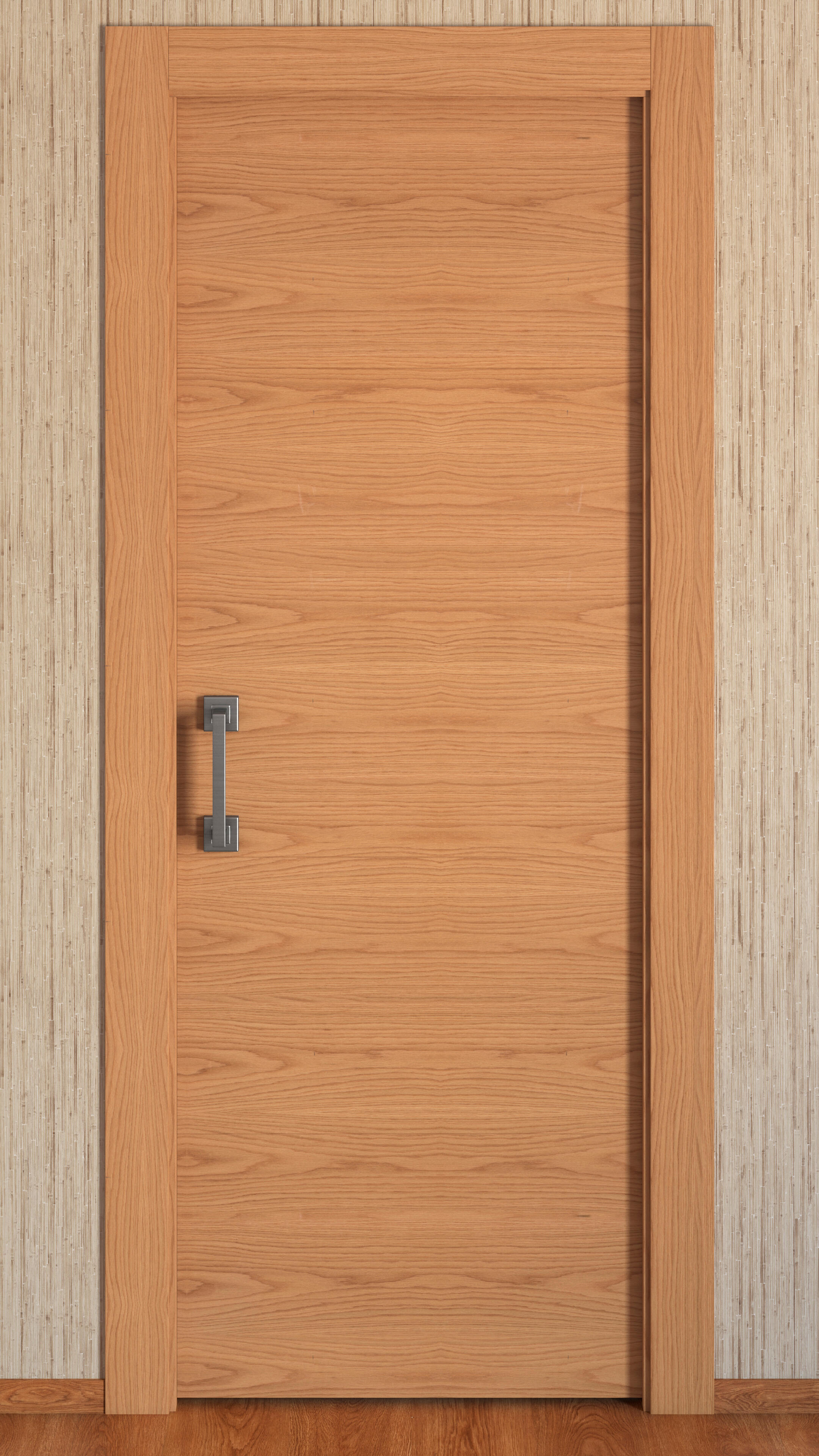 Puerta de interior corredera ciega maciza barnizada Line Plus Viena roble con uñero y condena anchura 72,5cm - 2
