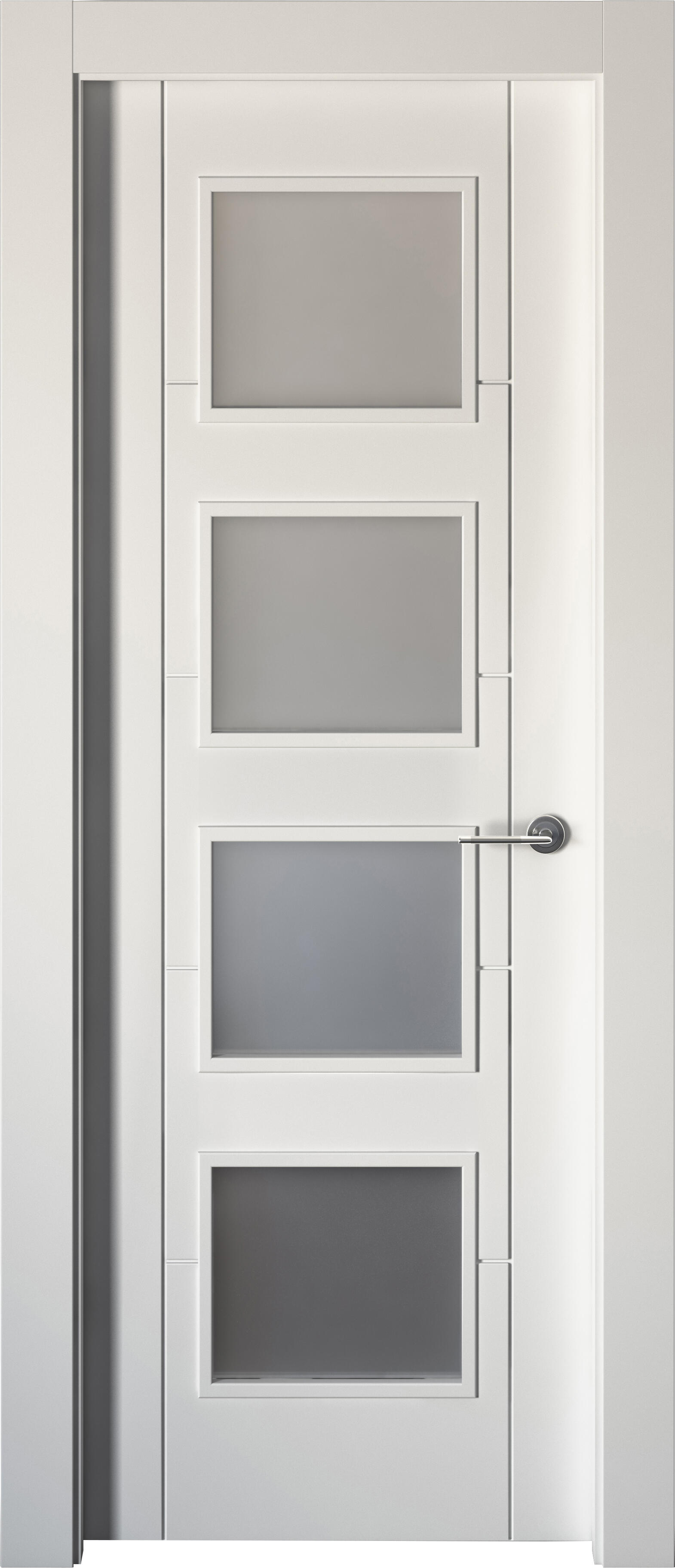 Puerta interior abatible noruega blanco line plus apertura izda cristal 9x 82.5