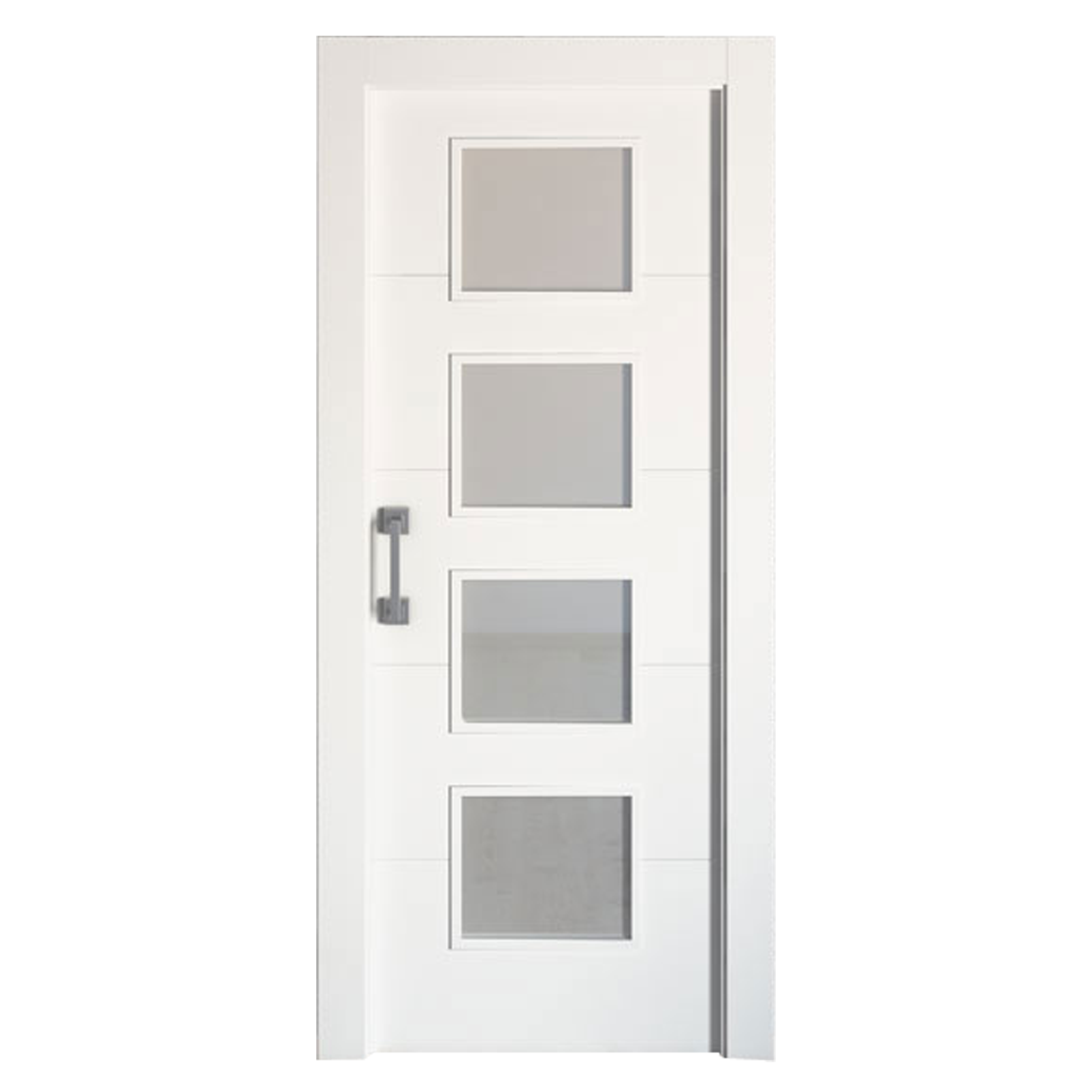Puerta de interior corredera cristal lucerna blanco line plus 82.5 cm
