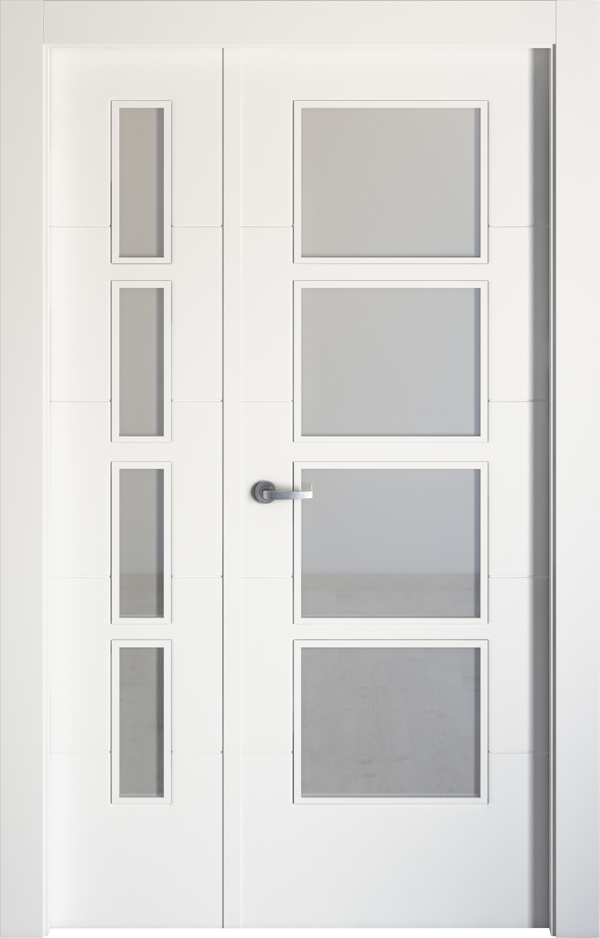 Puerta interior abatible lucerna blanco line plus apertura dcha cristal 105cm