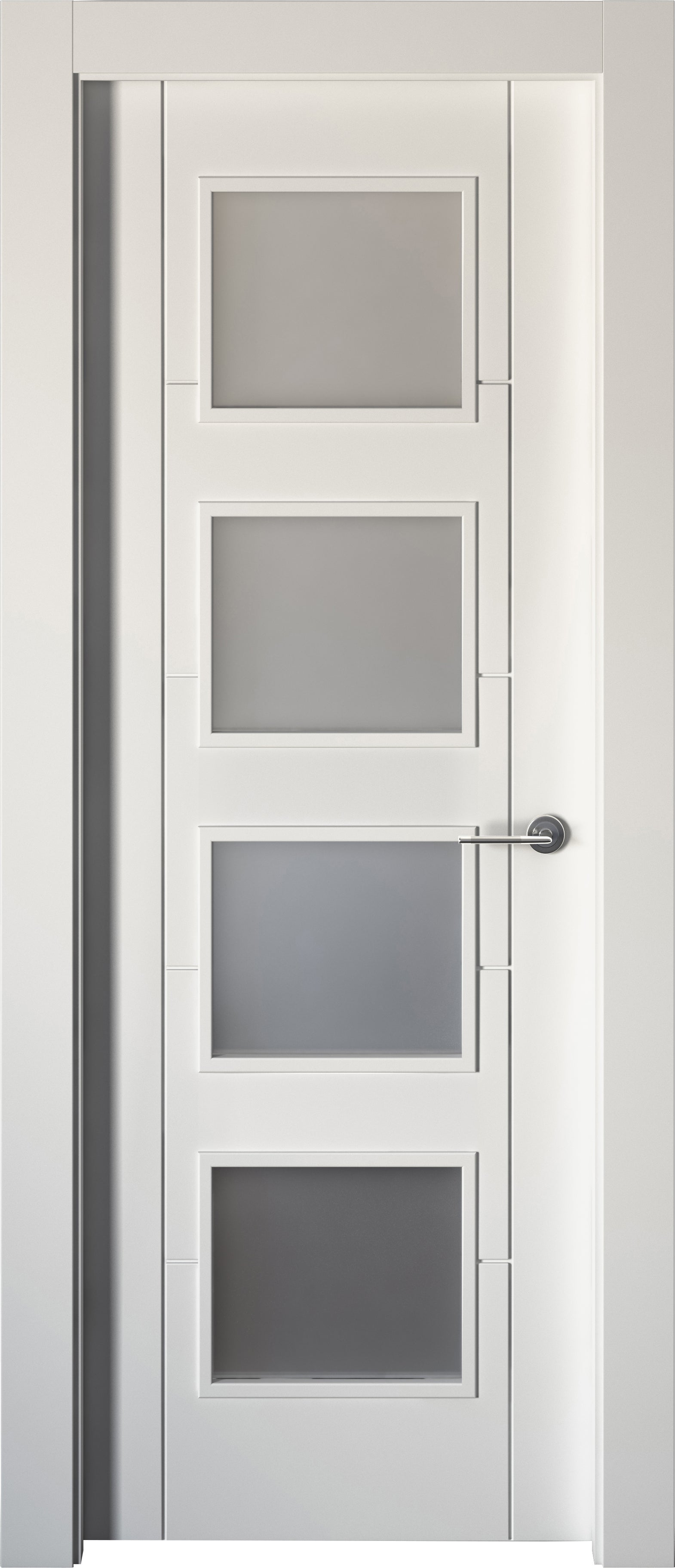 Puerta interior abatible noruega blanco line plus apertura izda cristal 9x 92.5
