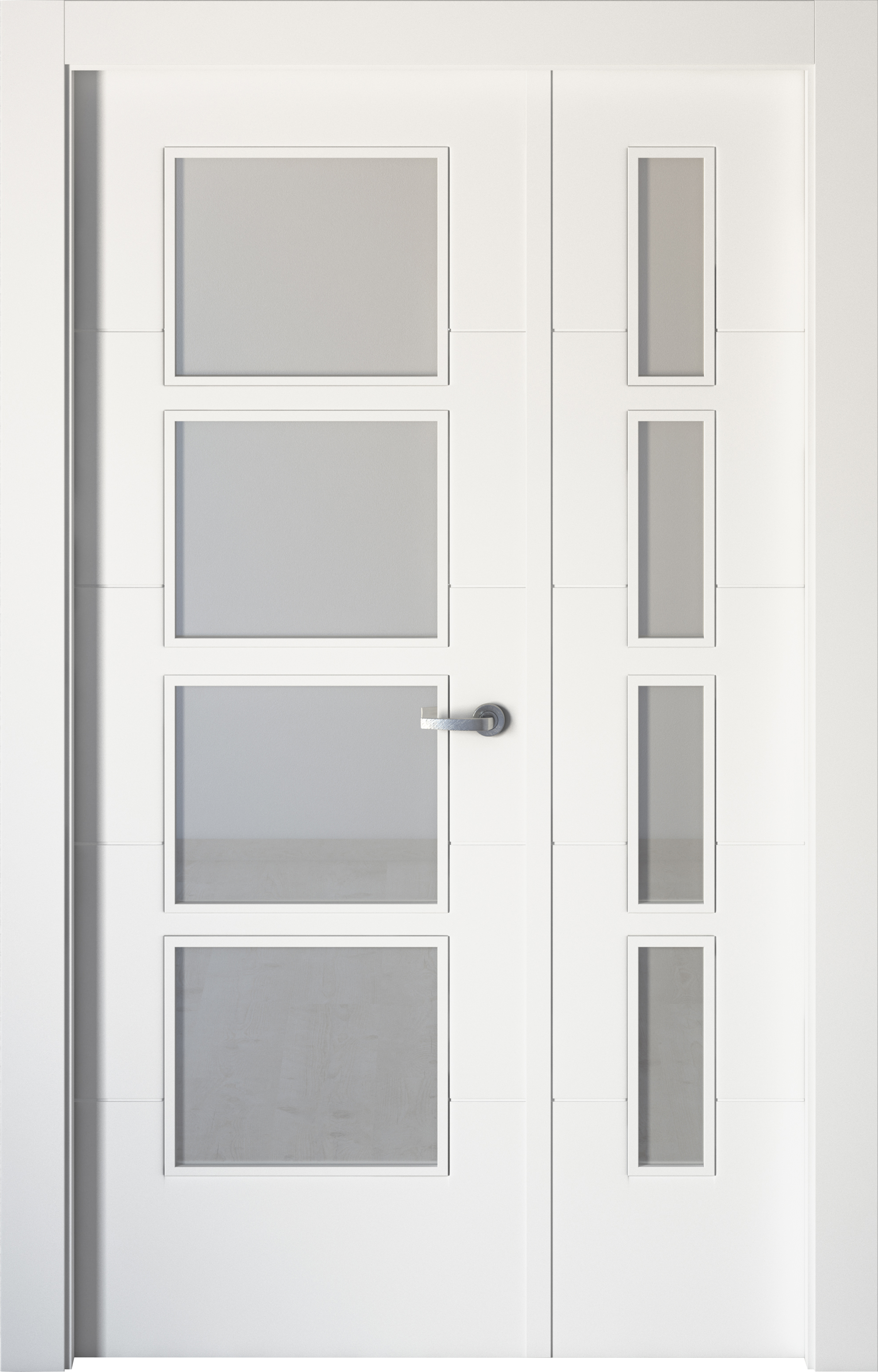 Puerta interior abatible lucerna blanco line plus apertura izda cristal 105cm