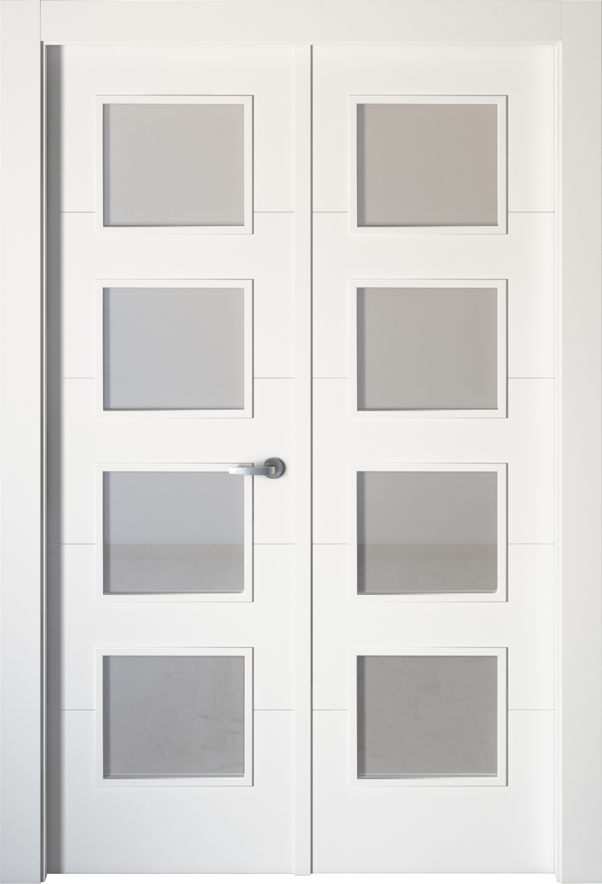 Puerta interior abatible lucerna blanco line plus apertura izda cristal 11x 145