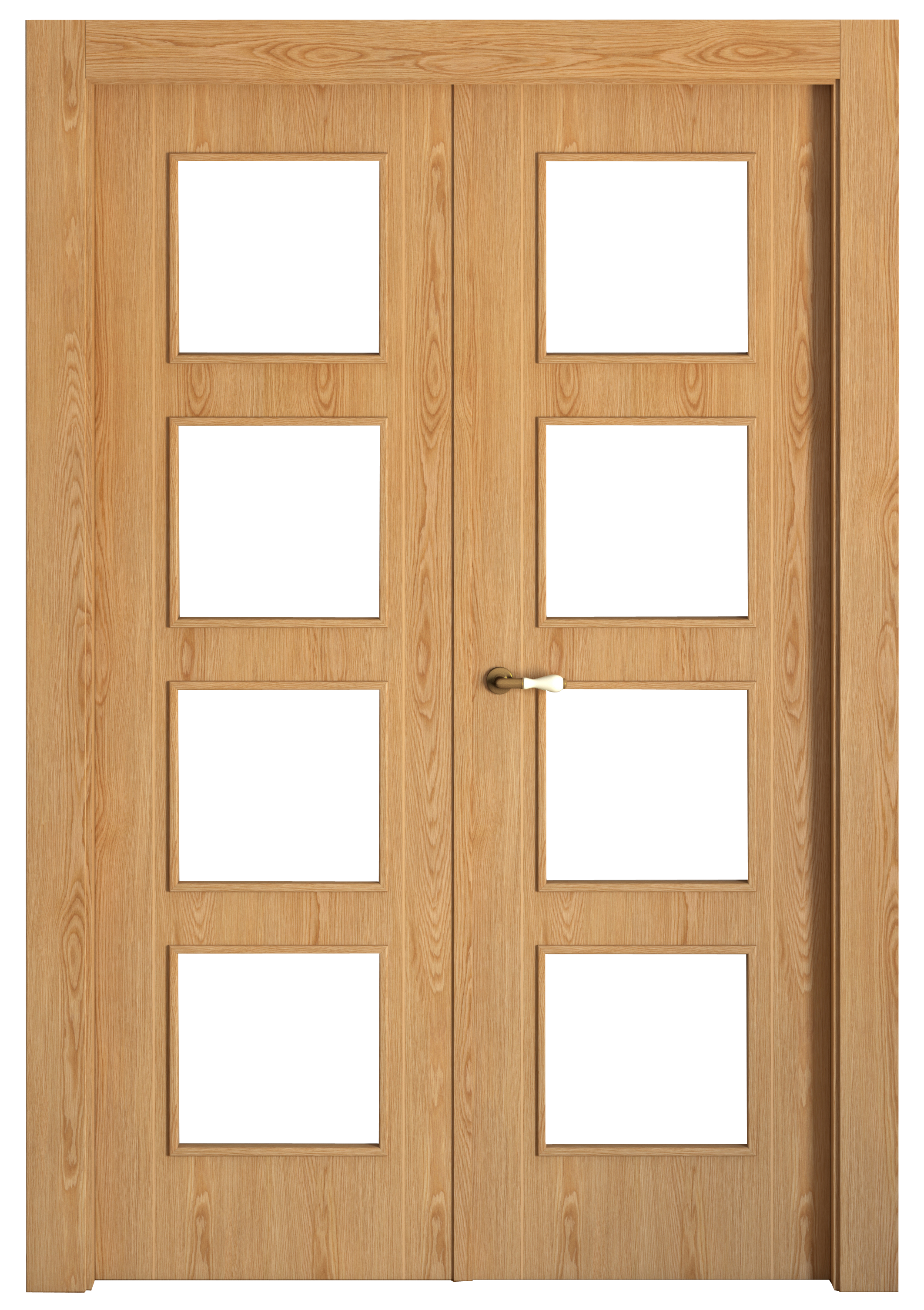 Puerta de interior abatible doble vidriera con cristal incluido estructura maciza acabado barnizado serie line plus sidney roble apertura derecha cerco de 70 x 30 anchura 125 cm