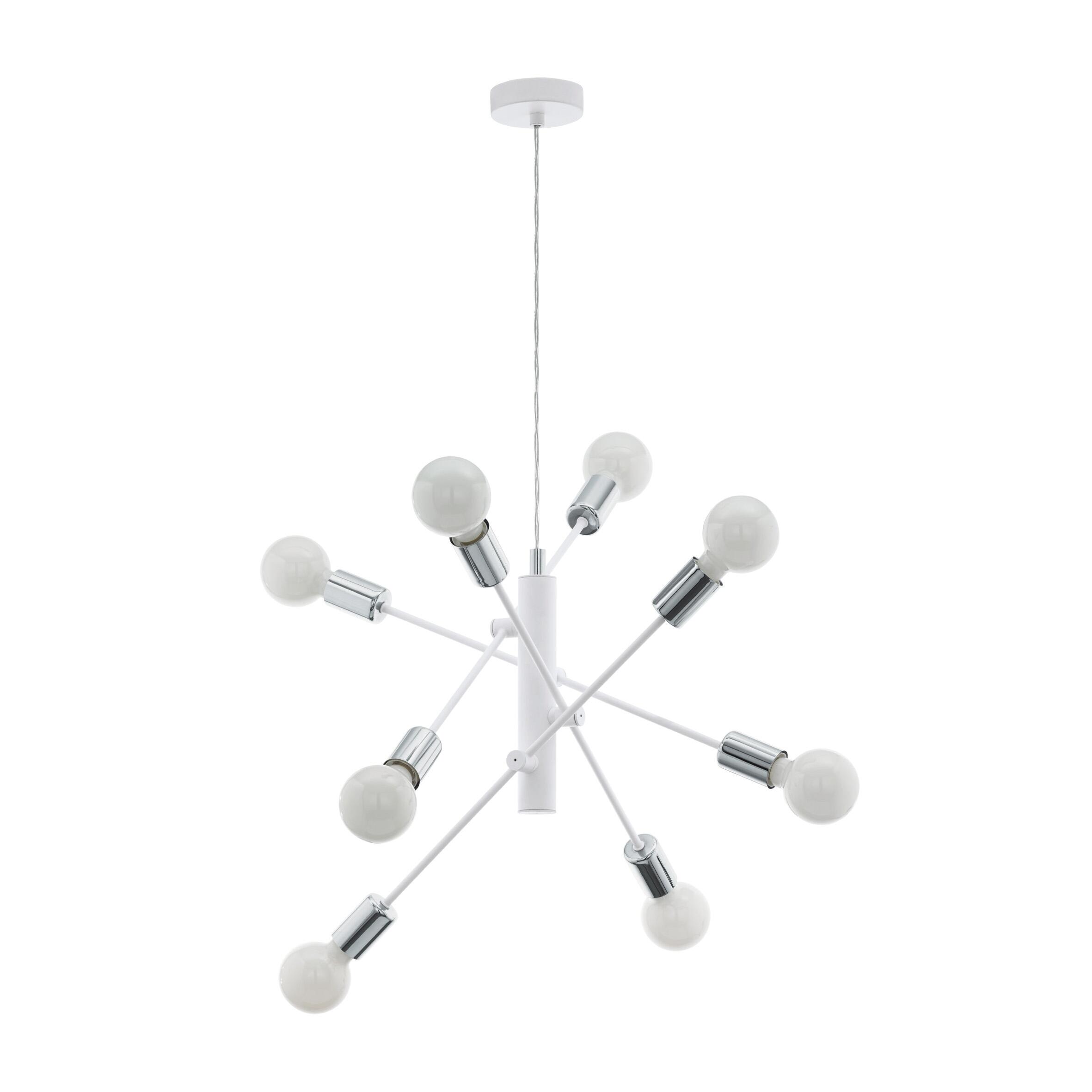 EGLO Lampadario Moderno Gradoli cromo 8x E27 Ø71cm