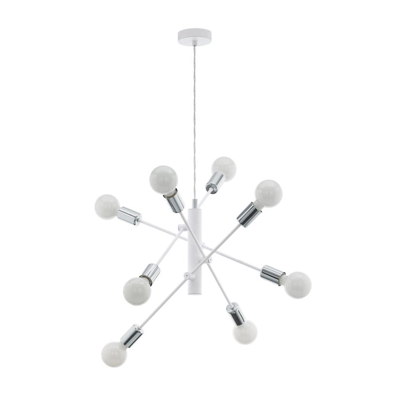 EGLO Lampadario Moderno Gradoli cromo 8x E27 Ø71cm
