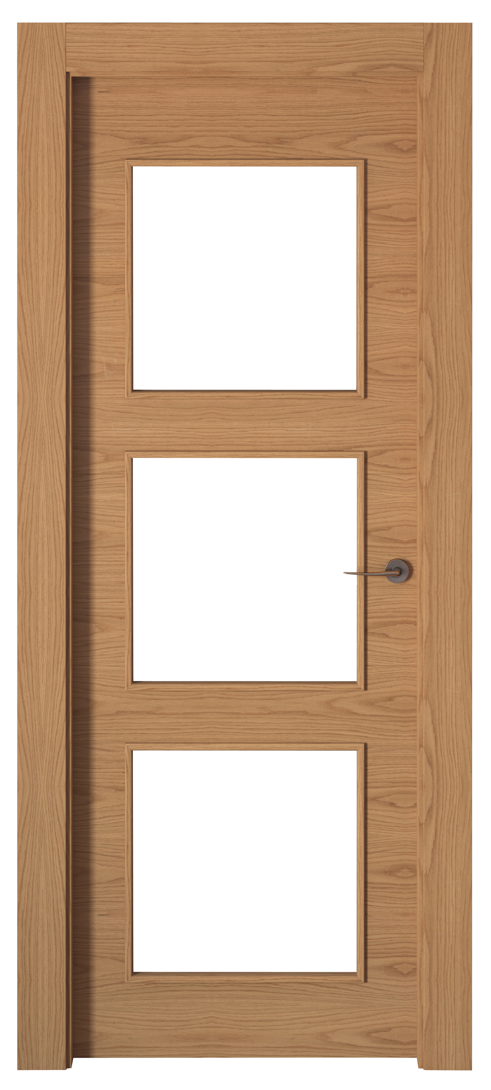 Puerta interior abatible viena roble line plus apertura izda con cristal 62.5cm
