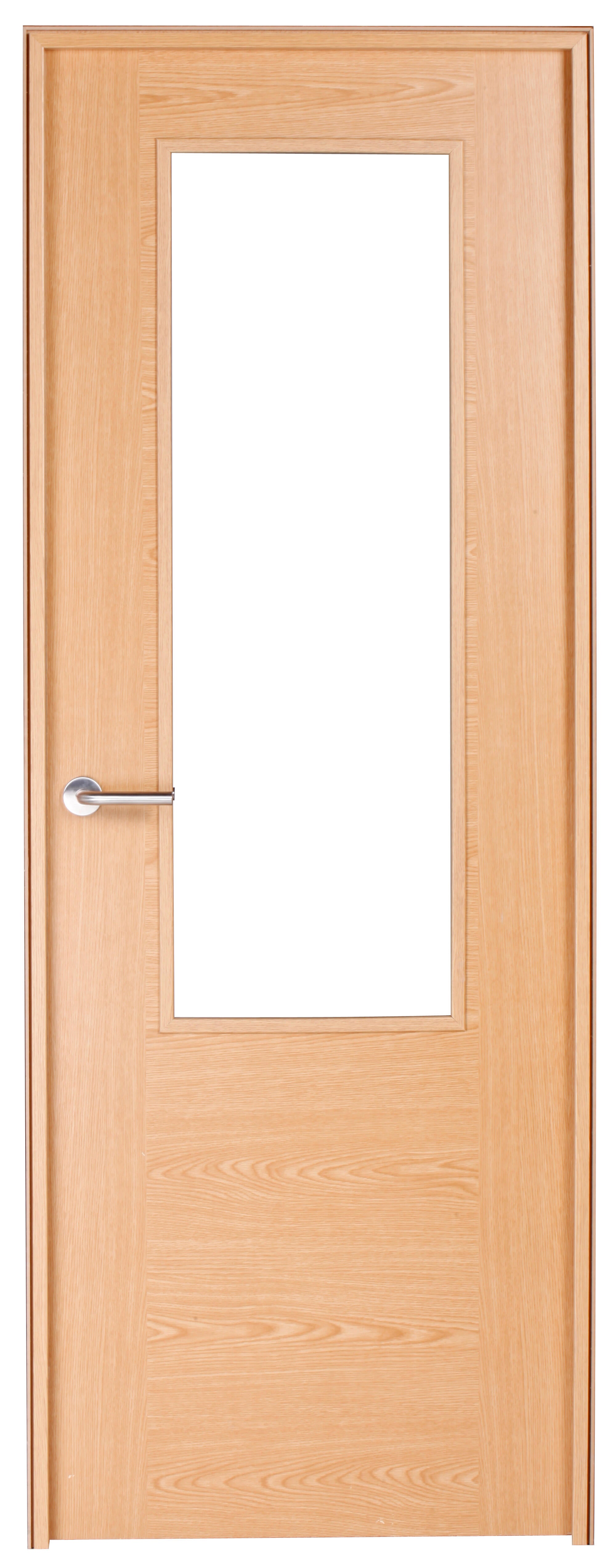 Puerta de interior abatible con cristal hueca impresa Basic Canarias roble apertura derecha cerco de 7x3 anchura 72.5cm - 2
