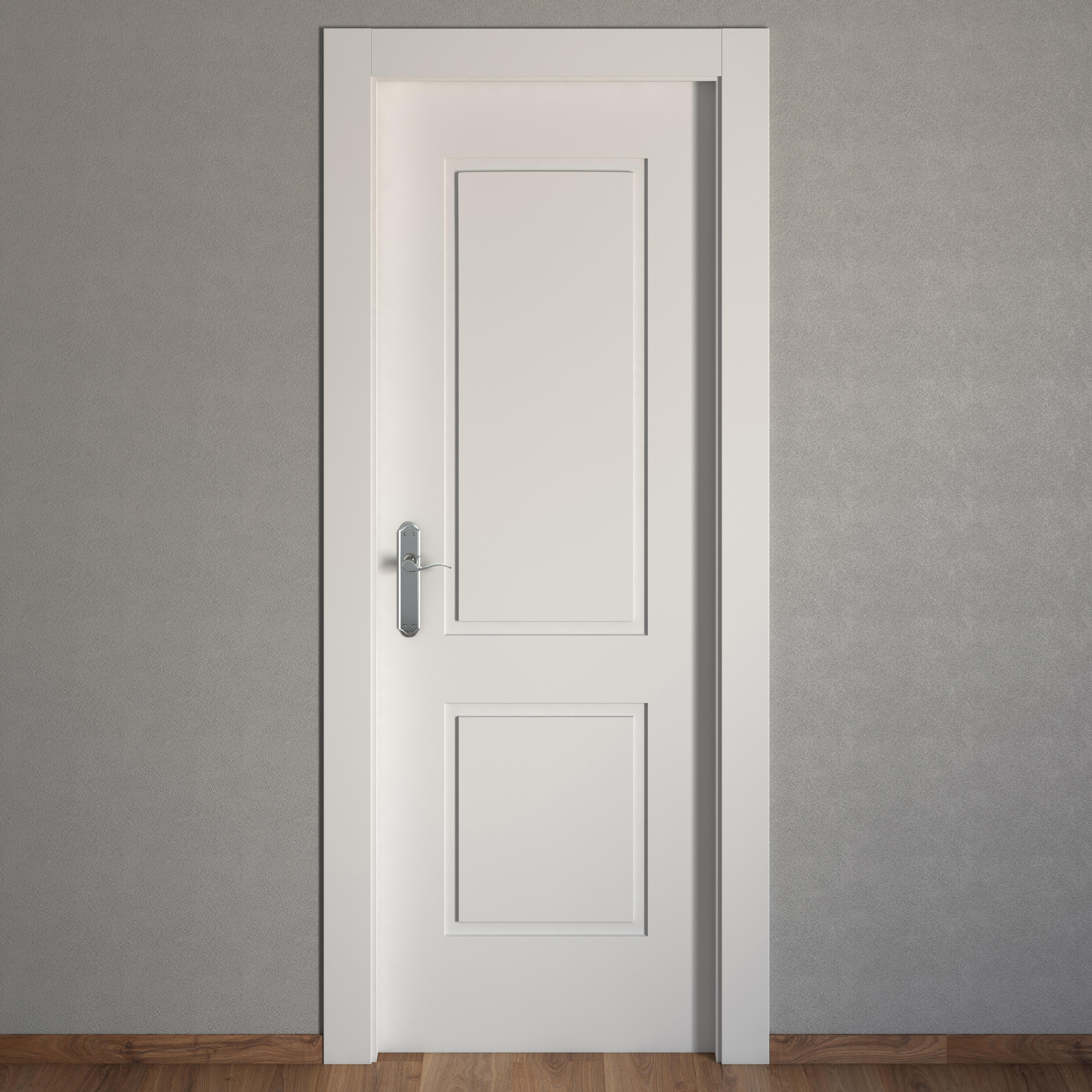 Puerta de interior abatible ciega hueca lacada Aero Bonn blanco apertura derecha cerco de 7x3 anchura 72.5cm - 3