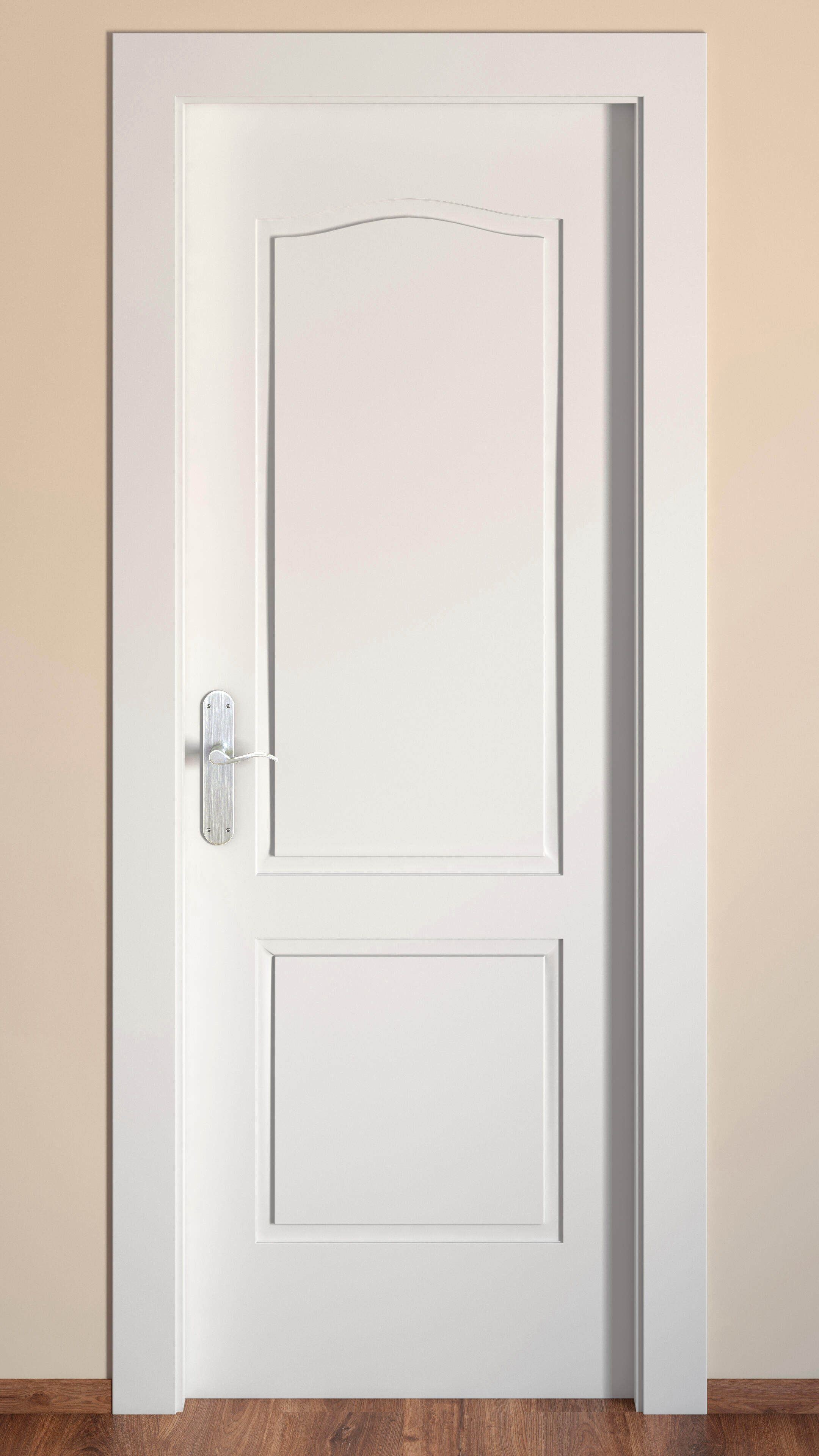 Puerta de interior abatible ciega hueca lacada Aero Praga blanco apertura derecha cerco de 7x3 anchura 72.5cm - 3