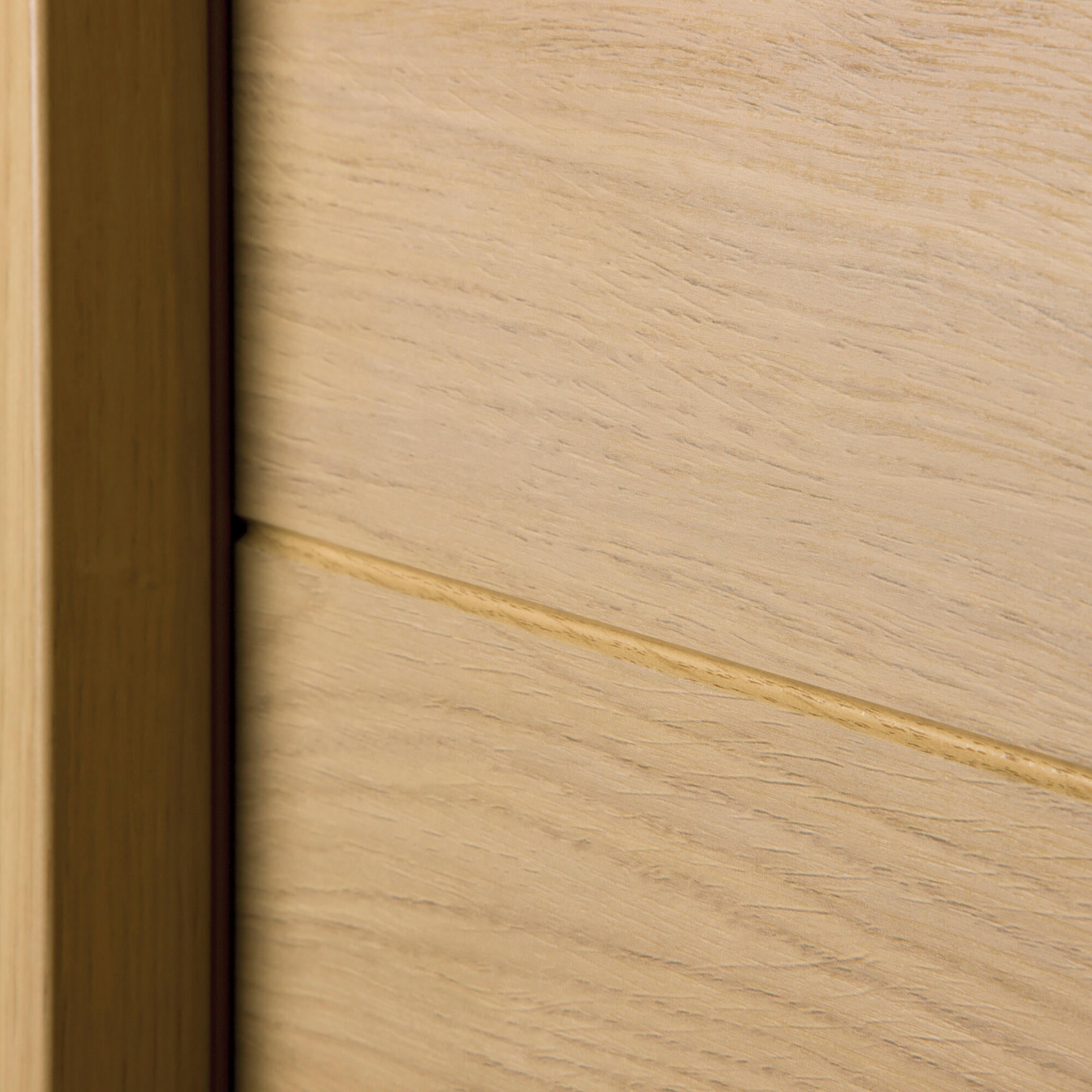 Puerta de interior abatible con fijo cristal maciza melamina Line Berna roble miel apertura derecha cerco de 13x3 anchura 115cm - 5