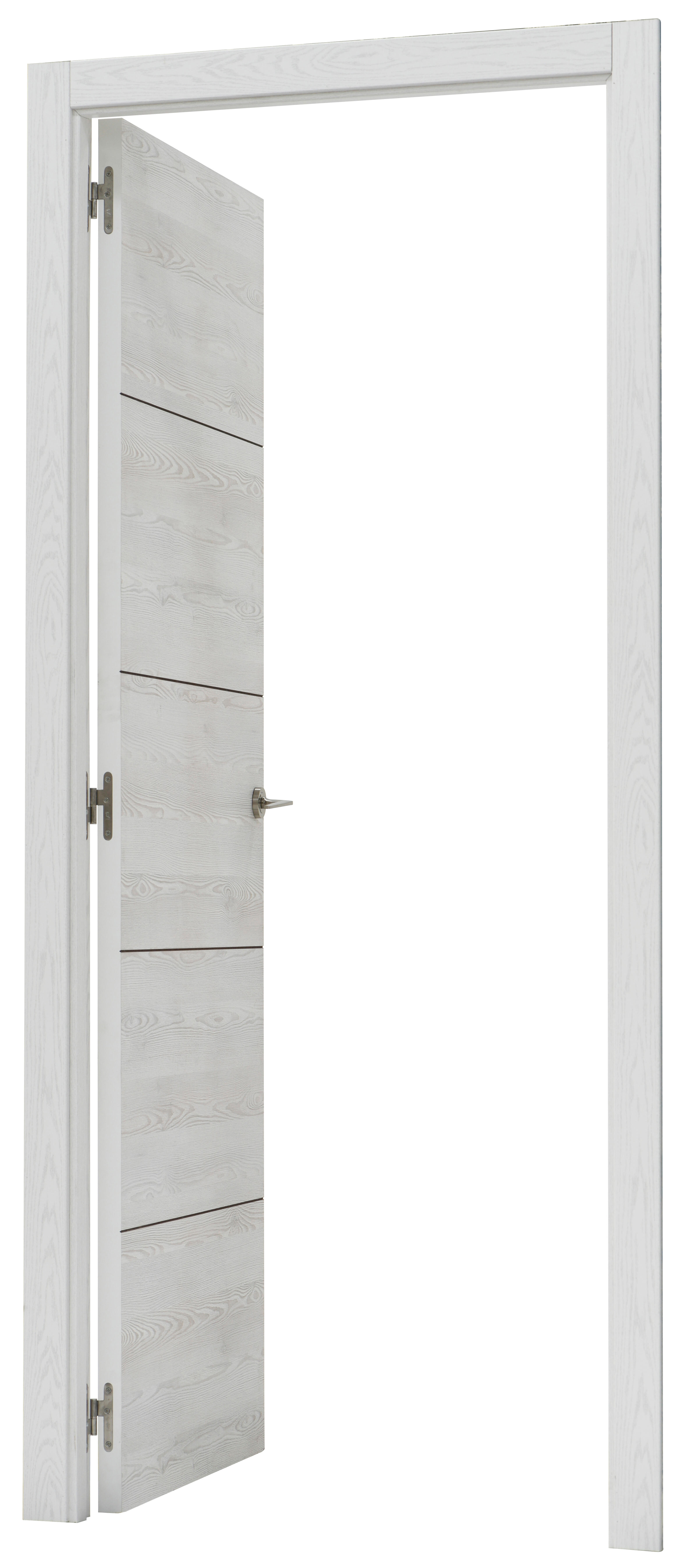 Puerta de interior abatible ciega maciza melamina Line Berna blanco veteado apertura izquierda cerco de 7x3 anchura 82.5cm - 2