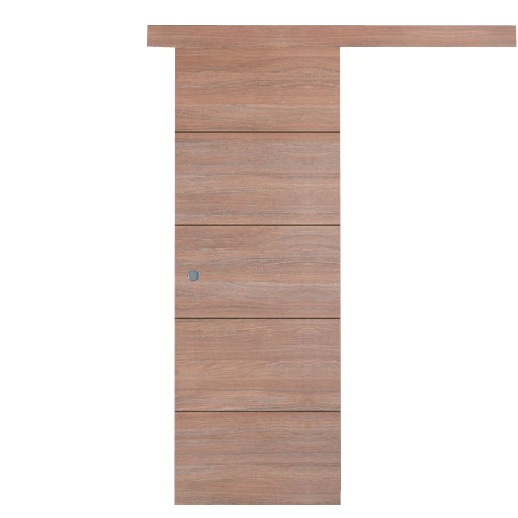 Puerta de interior corredera berna coffe nogal line uñero 82.5 cm