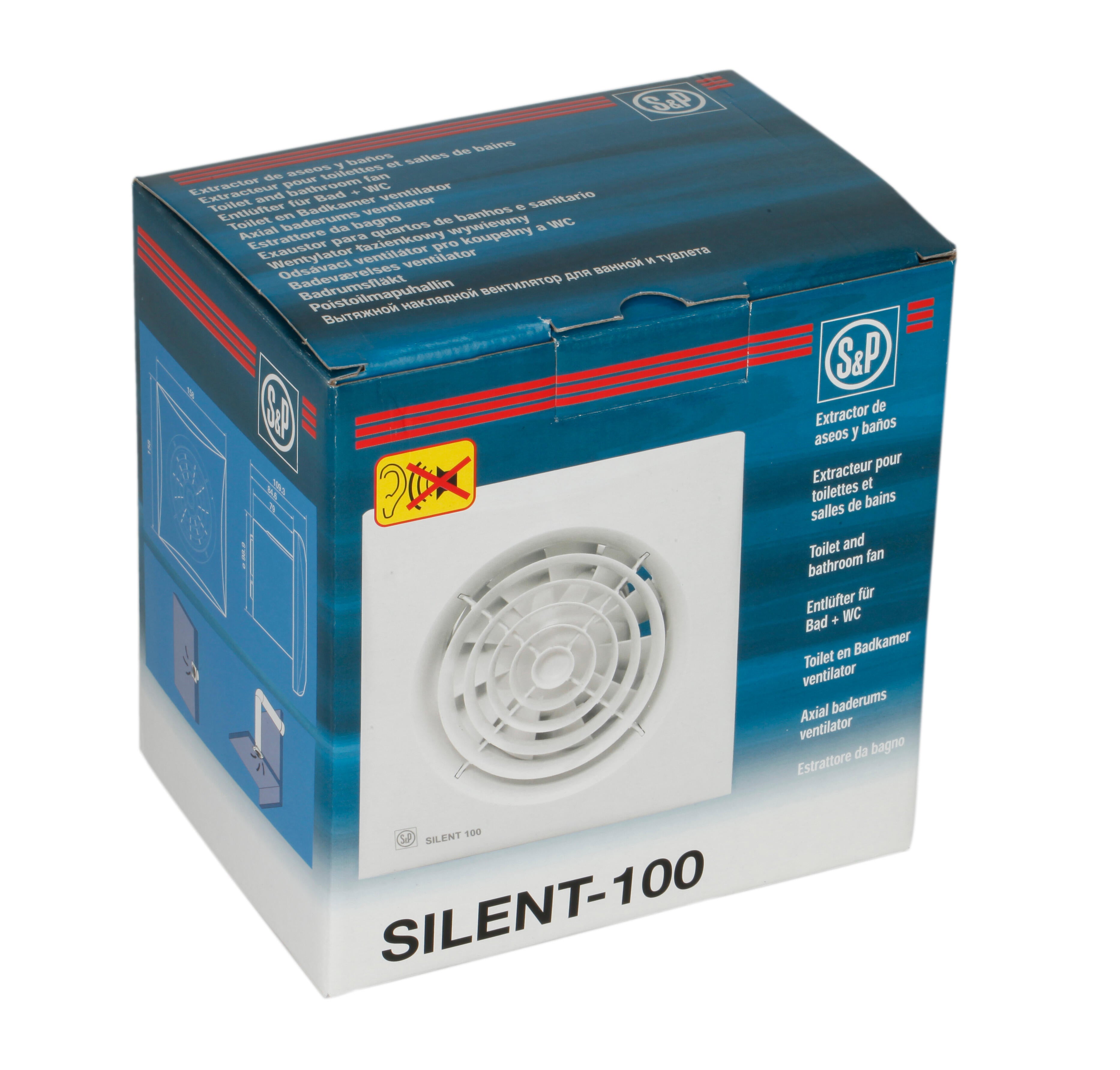Extrator de ar wc S&P SILENT C100 100 m³/h branco - 17