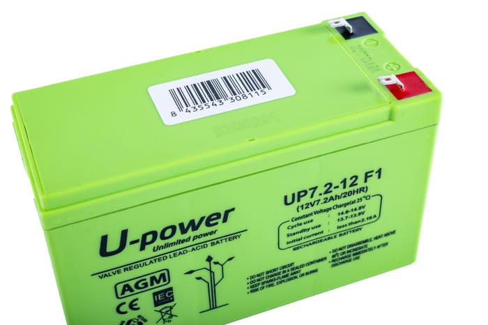 Batería solar AGM U-POWER 12V 7.2Ah con terminal de 4.8mm
