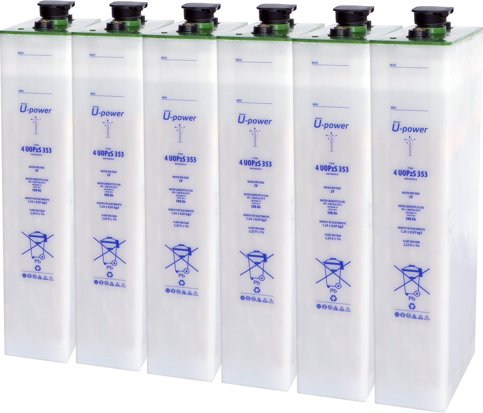 Batería solar estacionaria traslúcida uopzs u-power 12v 458ah 5.4 kw