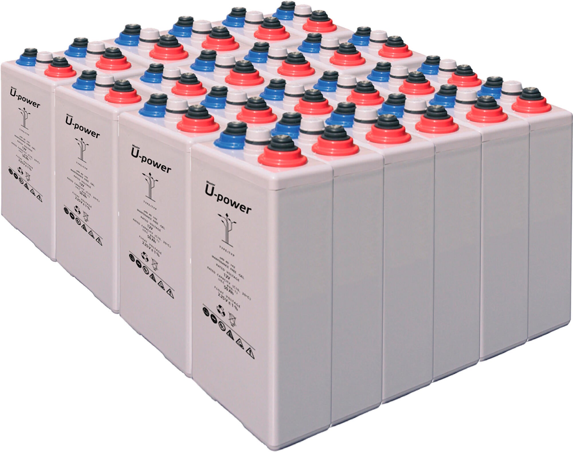 Batería solar estacionaria tubular de gel opzv u-power 48v 466ah 20.9 kw