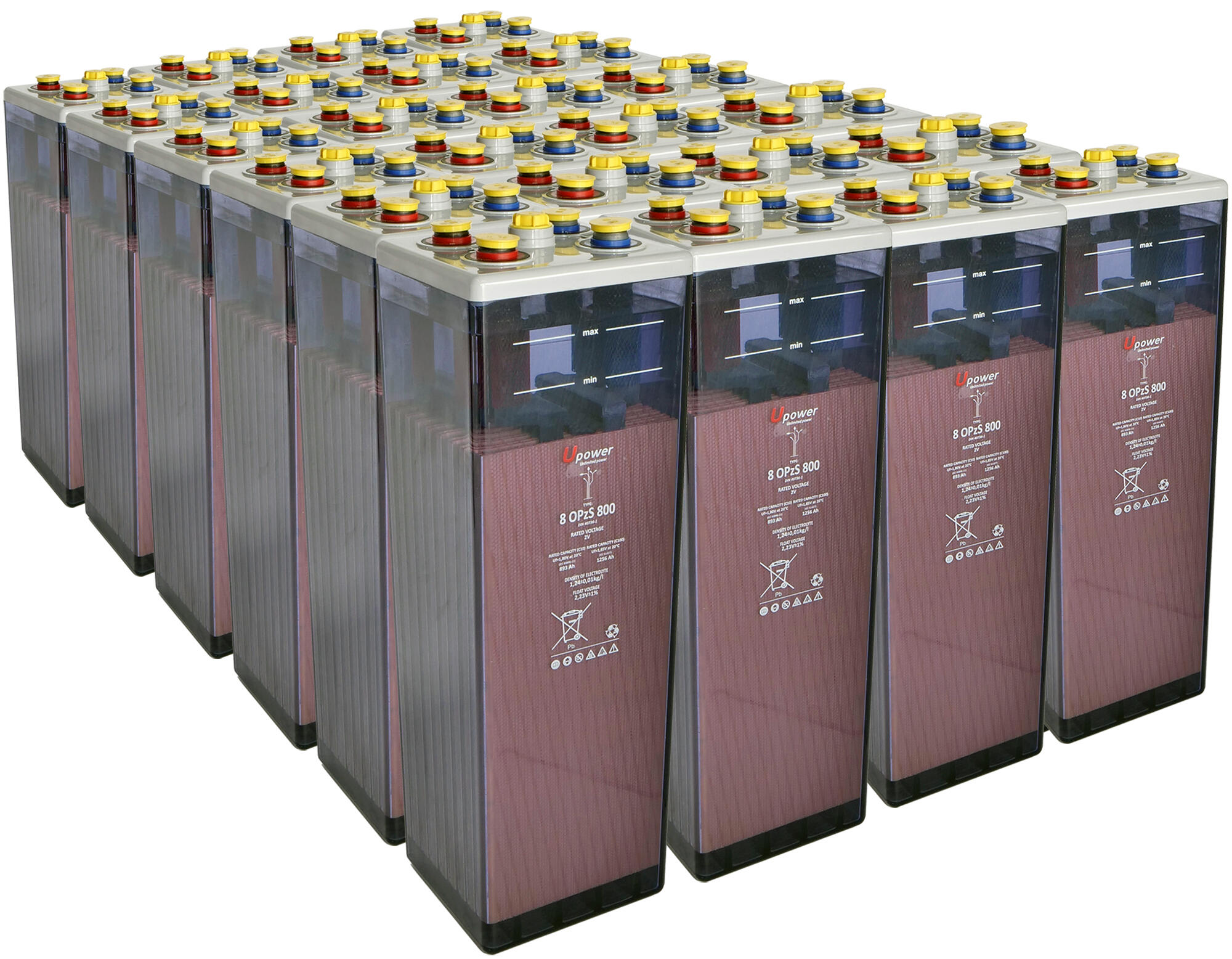 Batería solar estacionaria tubular opzs u-power 48v 1319ah 63.3 kw