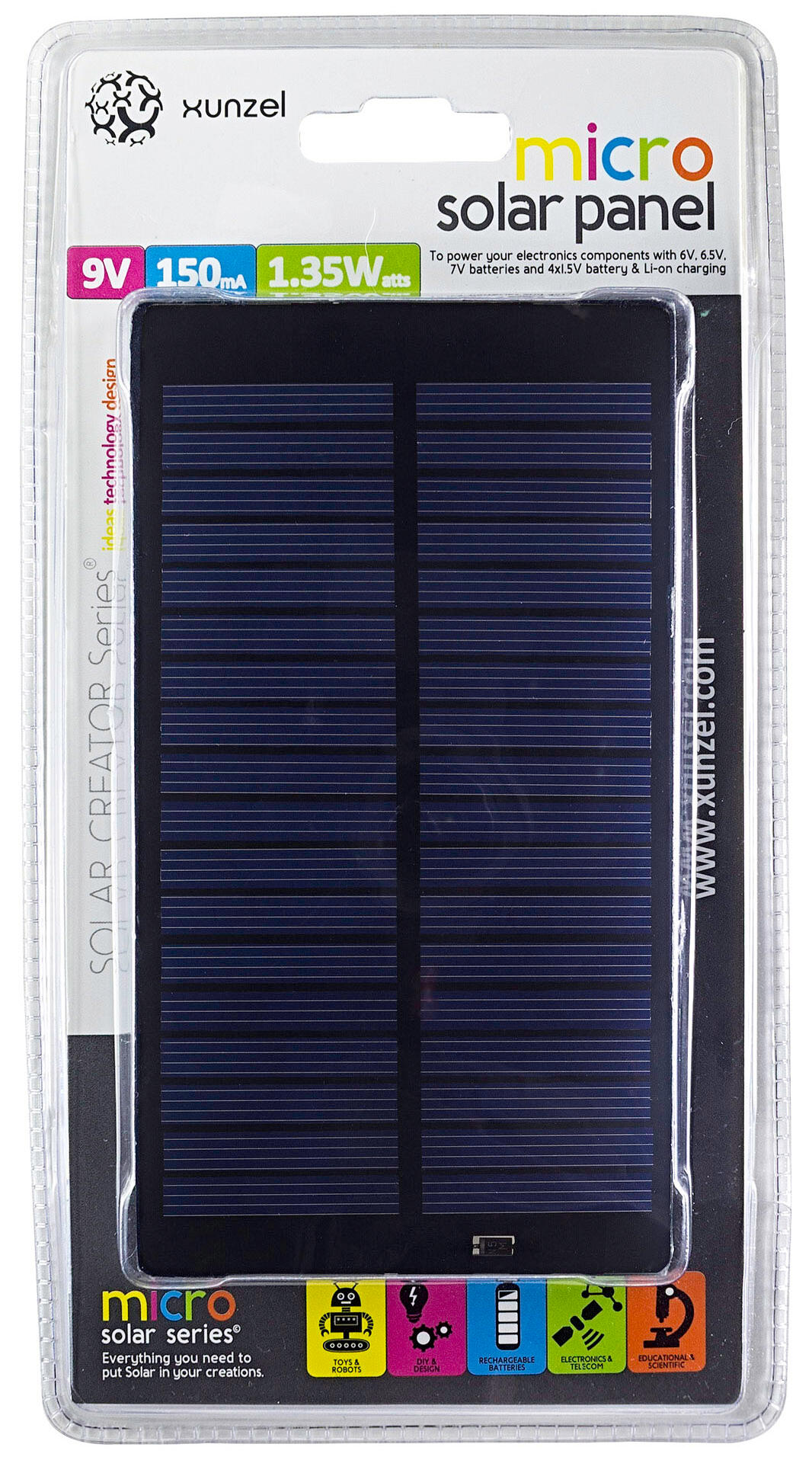 Micro Painel Solar fotovoltaico de alta eficiência MICROSOLAR-XUNZEL-9V-150mA - 4