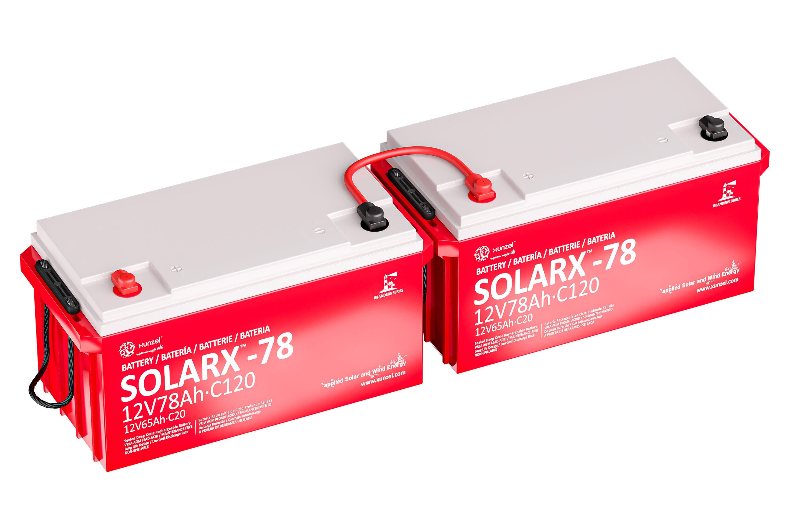 Rack de 2 baterías solares XUNZEL 24V 78Ah | Leroy Merlin