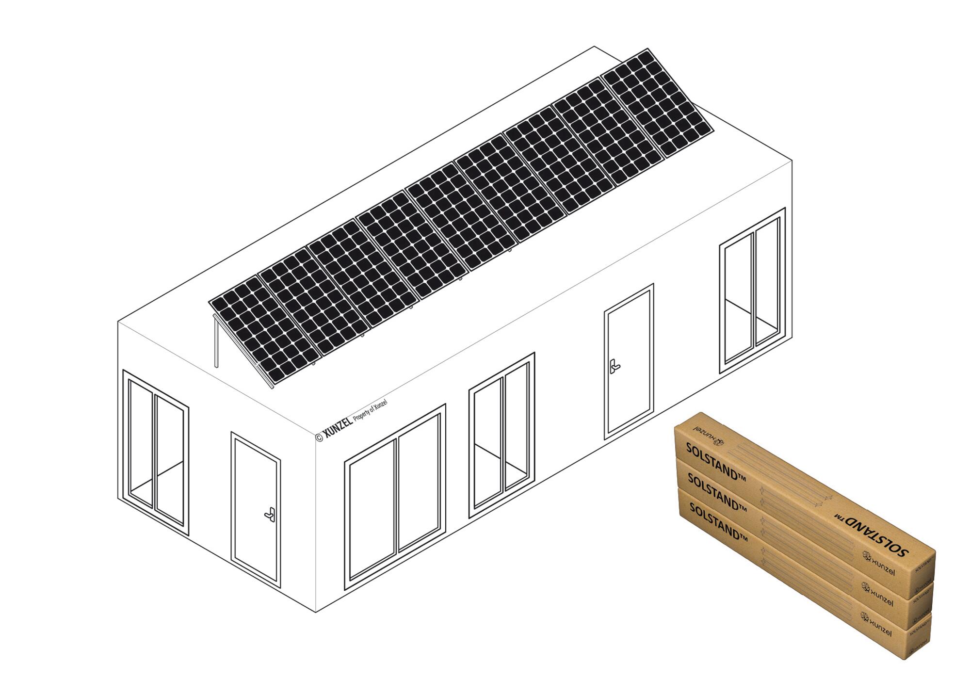 Soporte suelo/cubierta plana solstand-9g-xxl para 9 paneles solarpower-425w