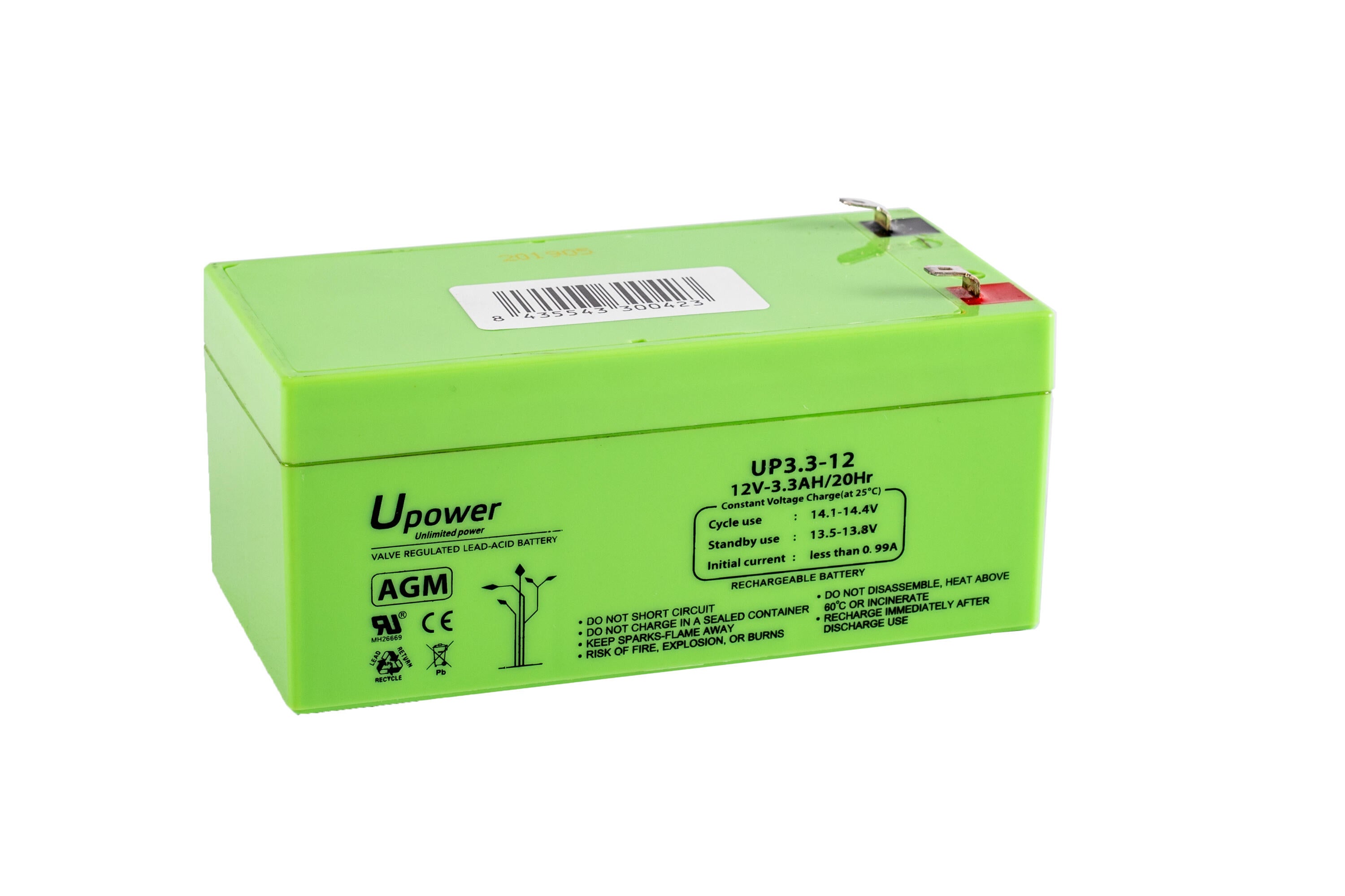 Batería solar agm u-power 12v 3.3ah