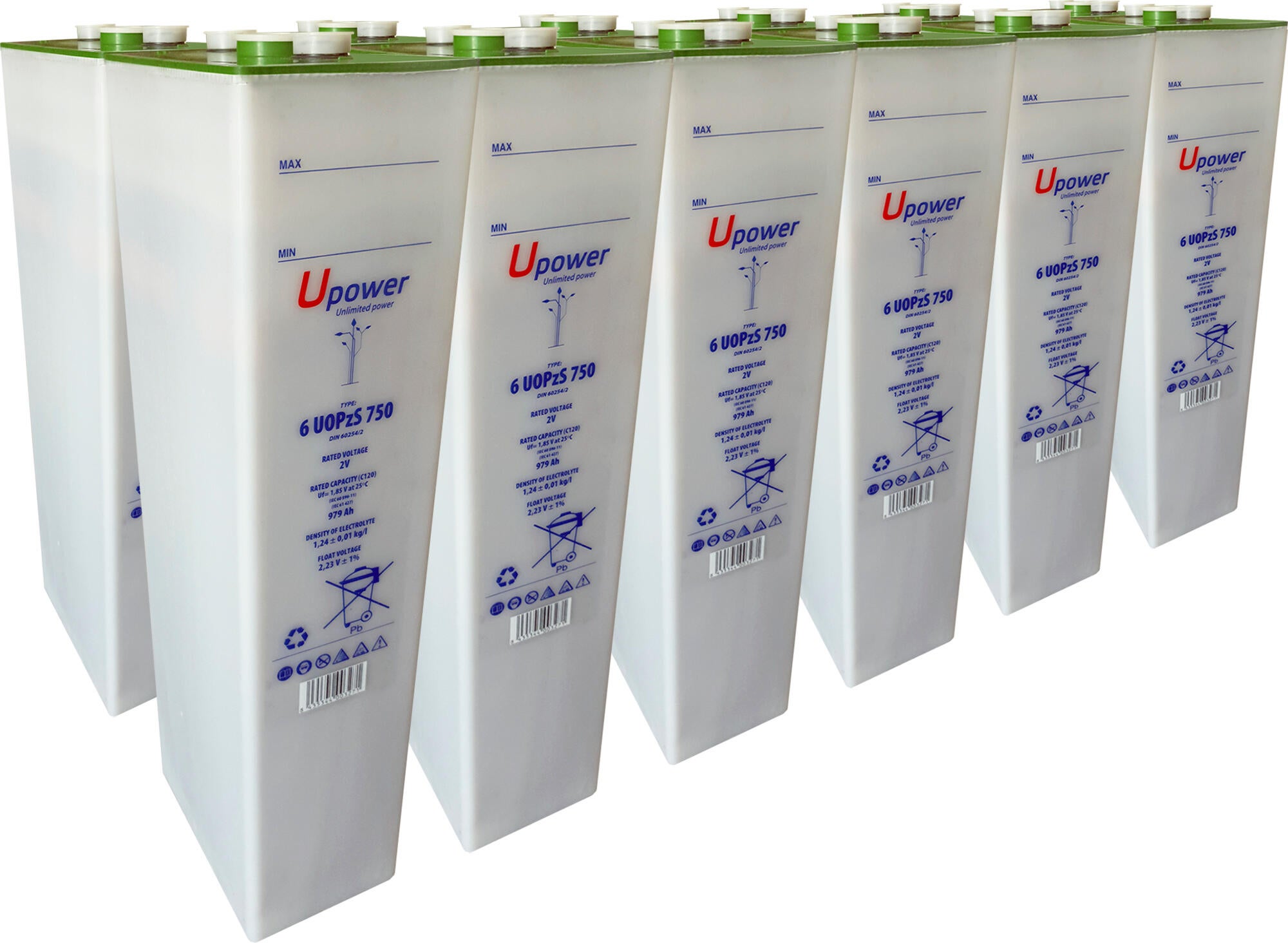 Batería solar estacionaria traslúcida uopzs u-power 24v 975ah 23.4 kw