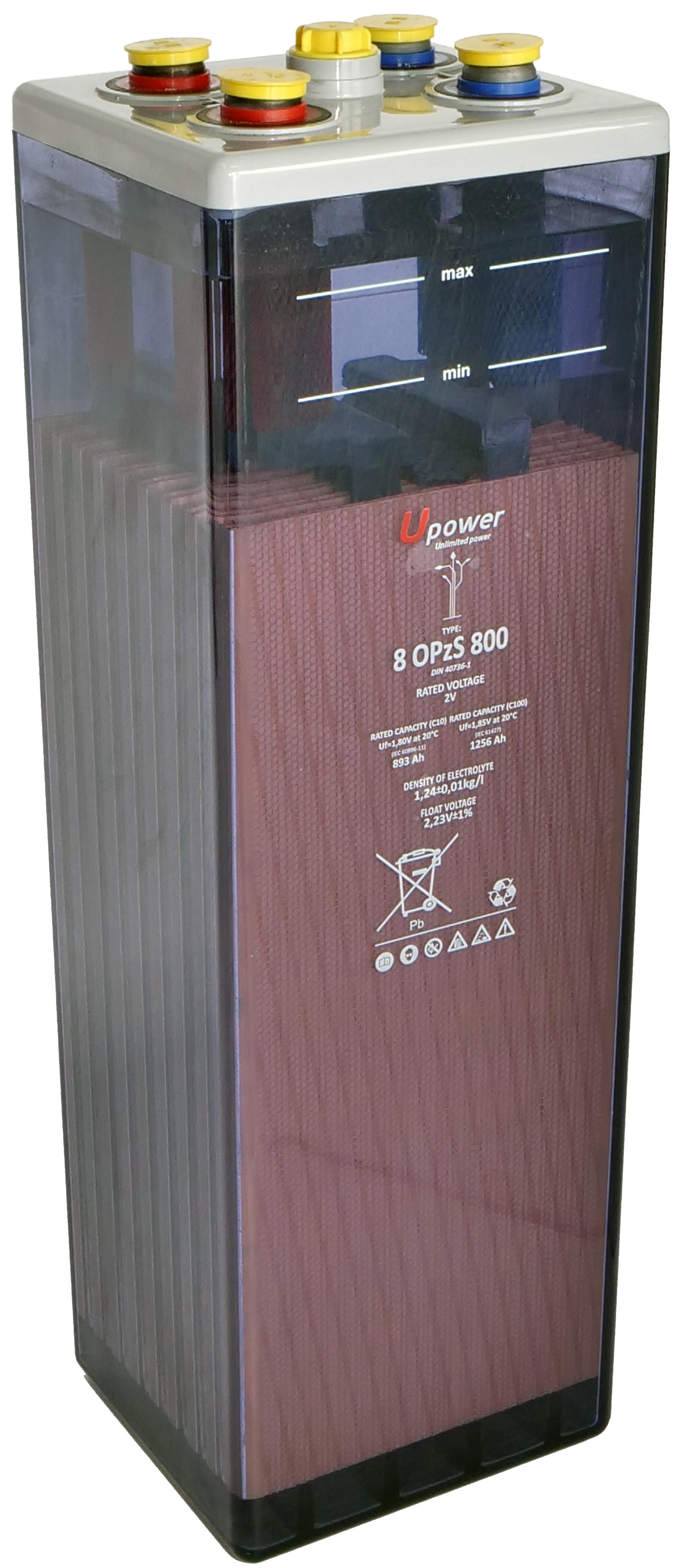 Batería solar estacionaria u-power 8 opzs 800 2v c100 1464ah