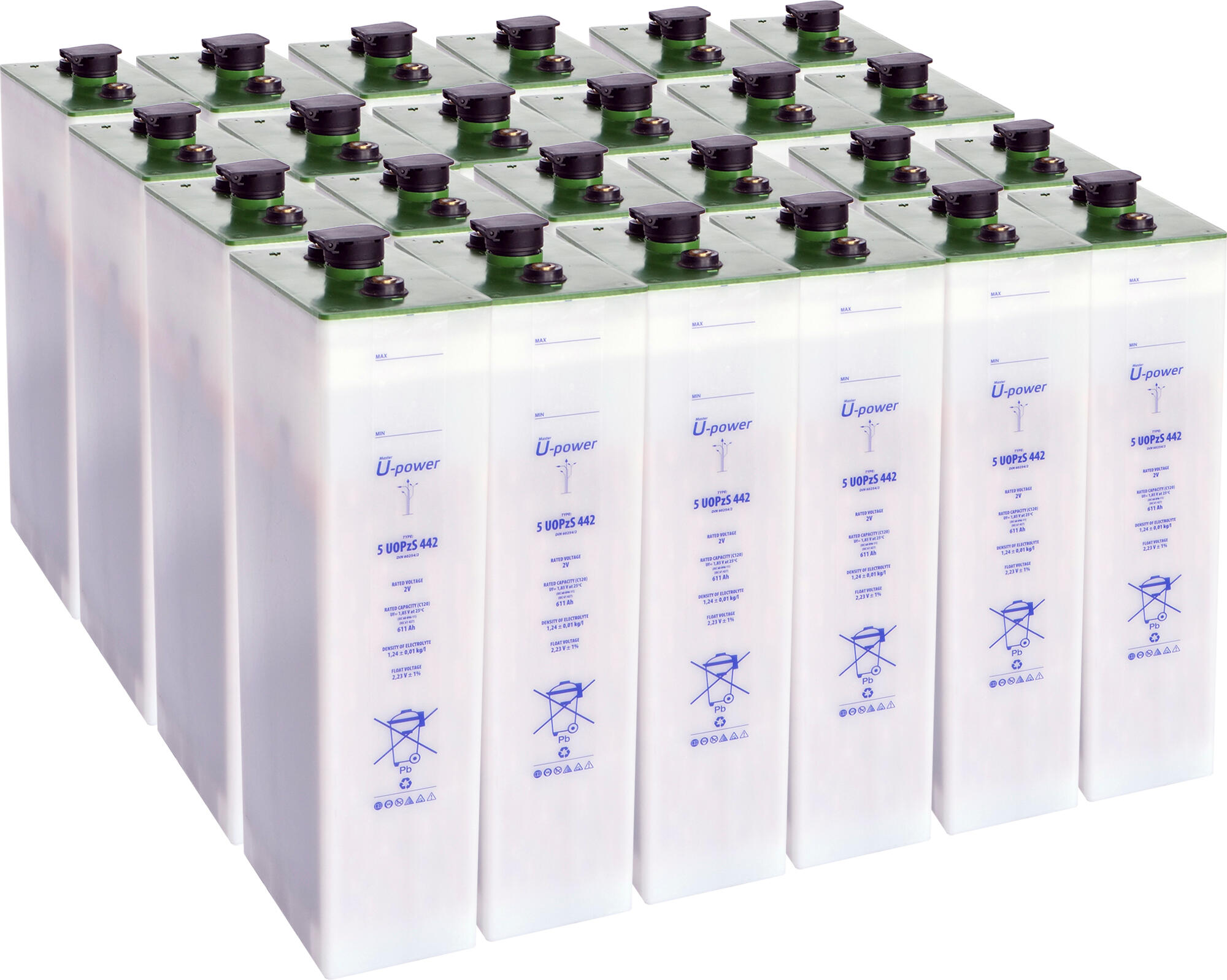 Batería solar estacionaria traslúcida uopzs u-power 48v 575ah 27.6 kw