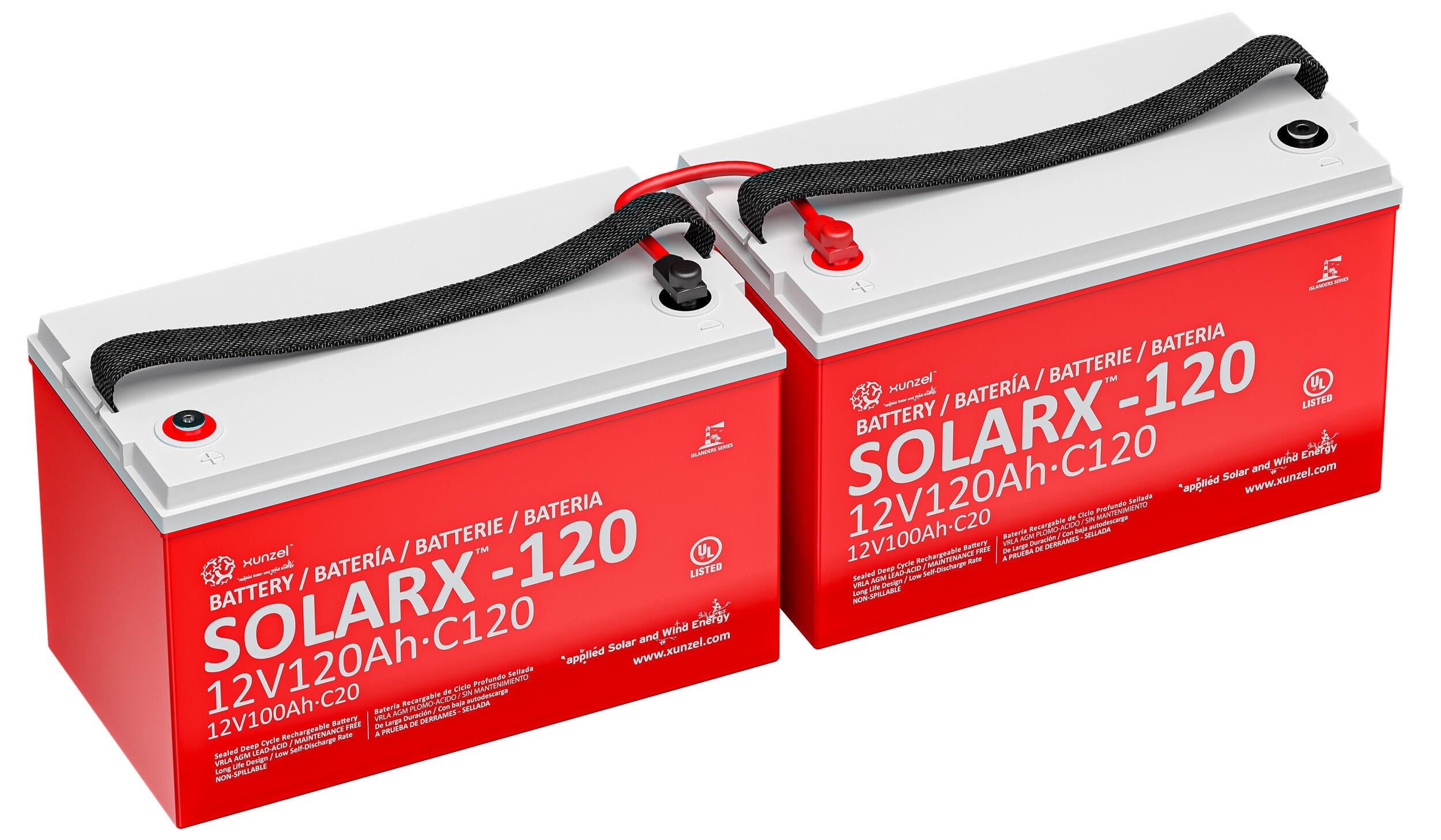 Rack de 2 baterías solares XUNZEL 24V 120Ah | Leroy Merlin