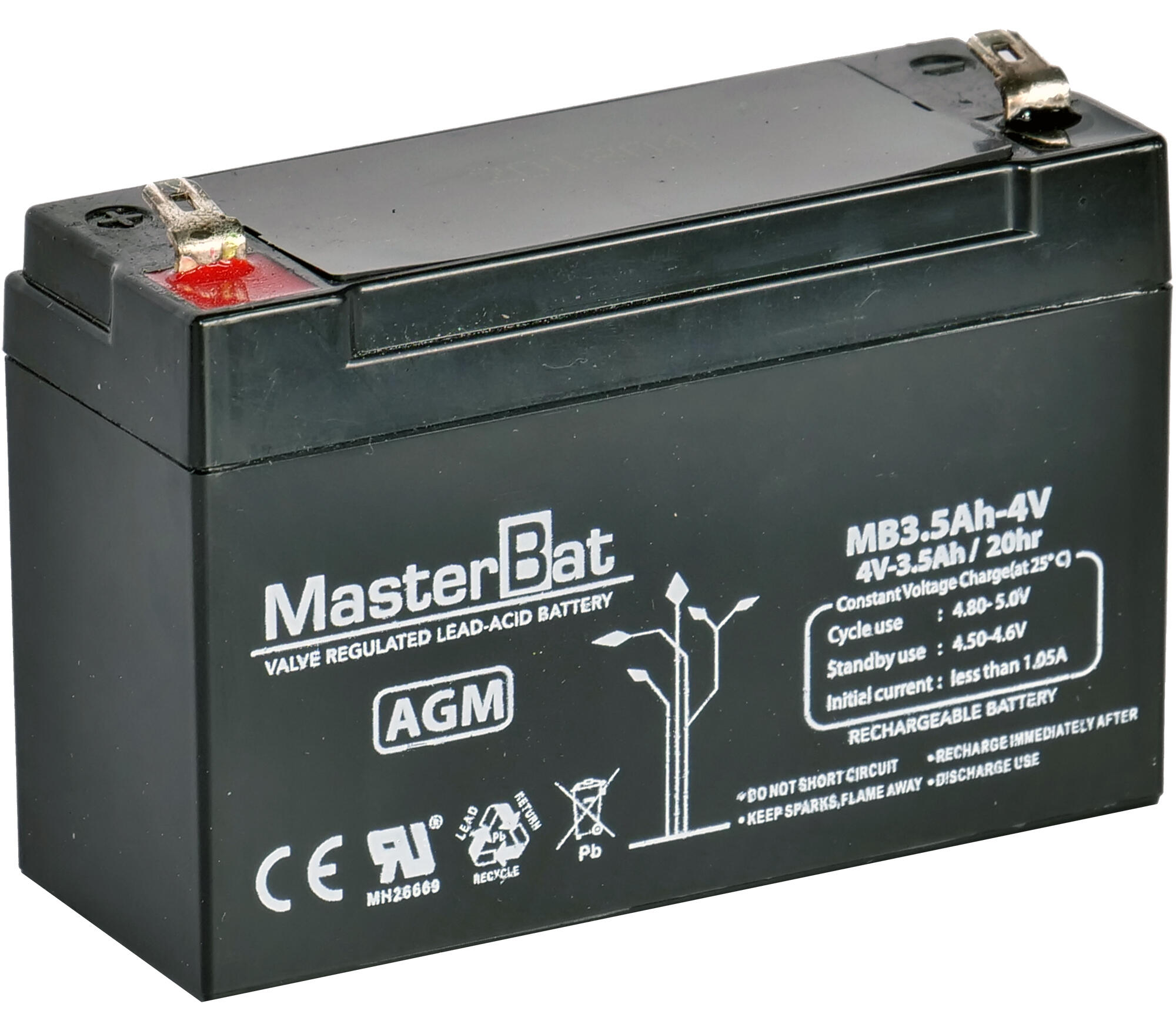Batería solar agm u-power 4v 3.5ah
