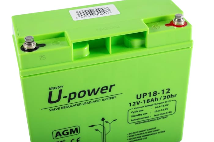 Batería solar AGM U-POWER 12V 18Ah
