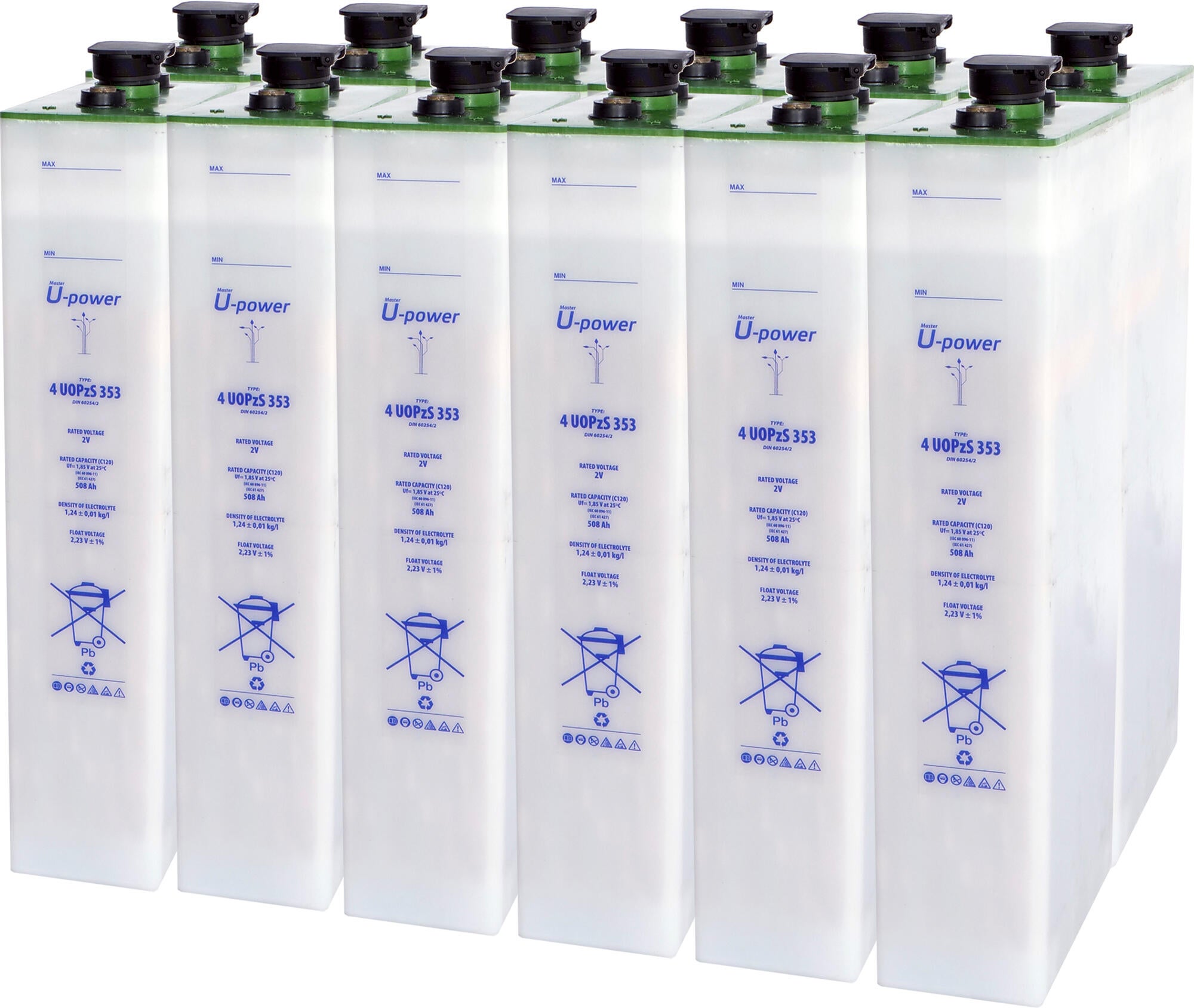 Batería solar estacionaria traslúcida u-power uopzs 24v 508 ah y 12,1 kw