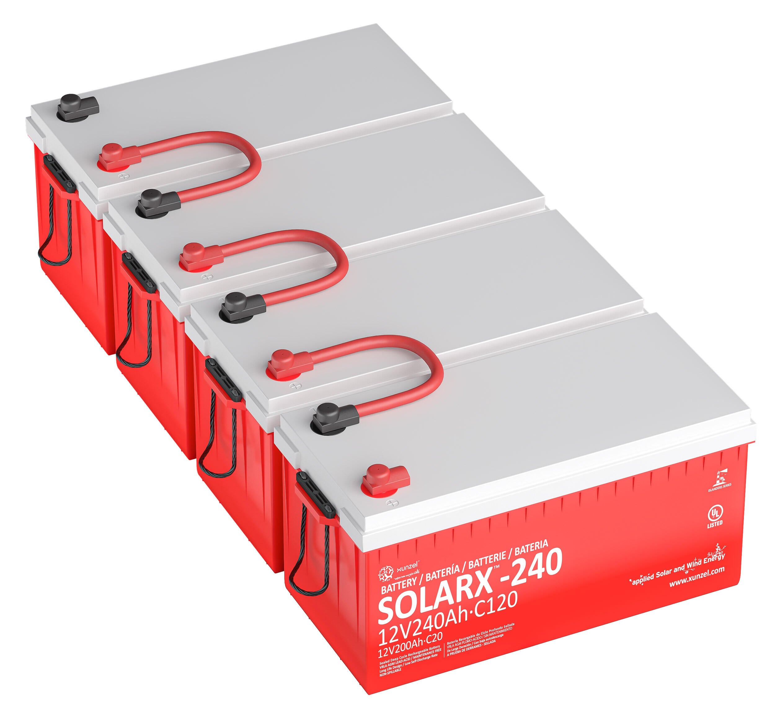 Rack de 4 baterías solares XUNZEL 24V 240Ah | Leroy Merlin