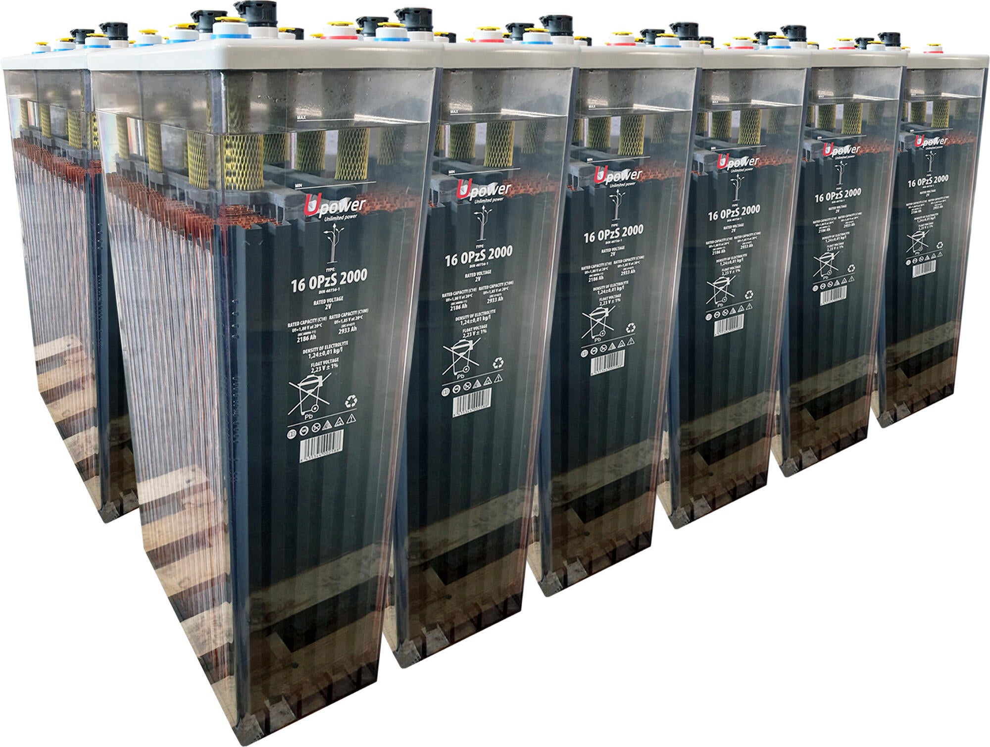Batería solar estacionaria tubular opzs u-power 24v 3060ah 73.4 kw