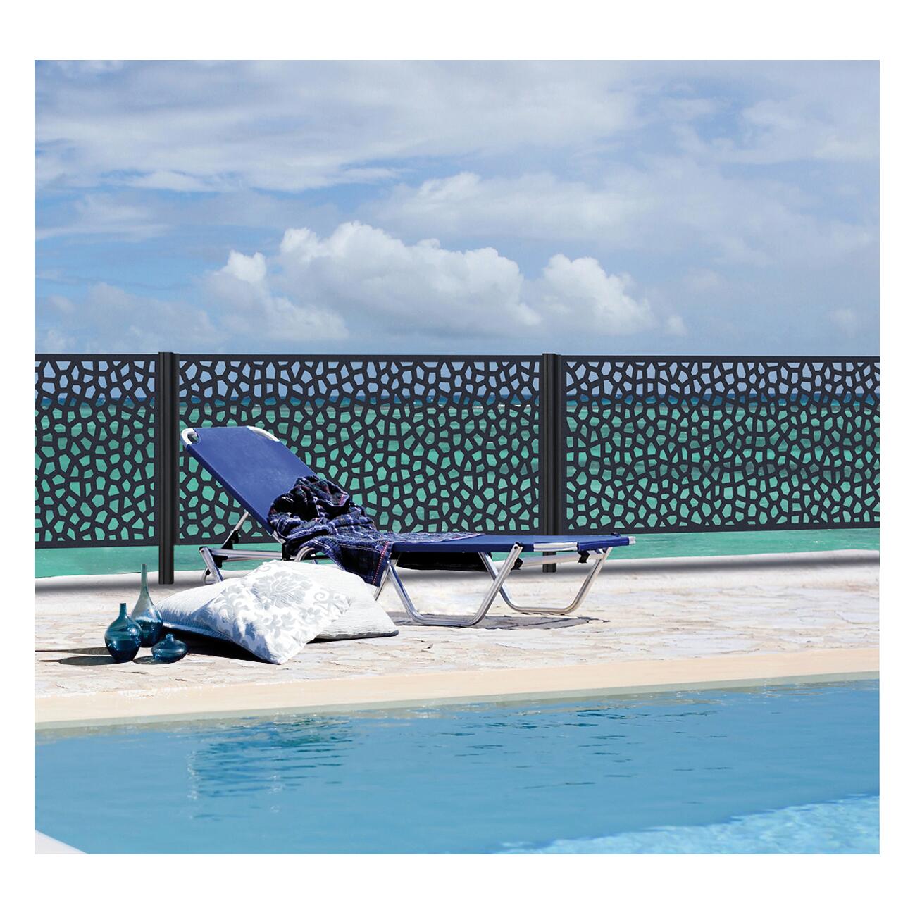 Pannello di recinzione in PVC grigio MOSAIC L 100 x H 200 cm, spessore 5 mm - 13