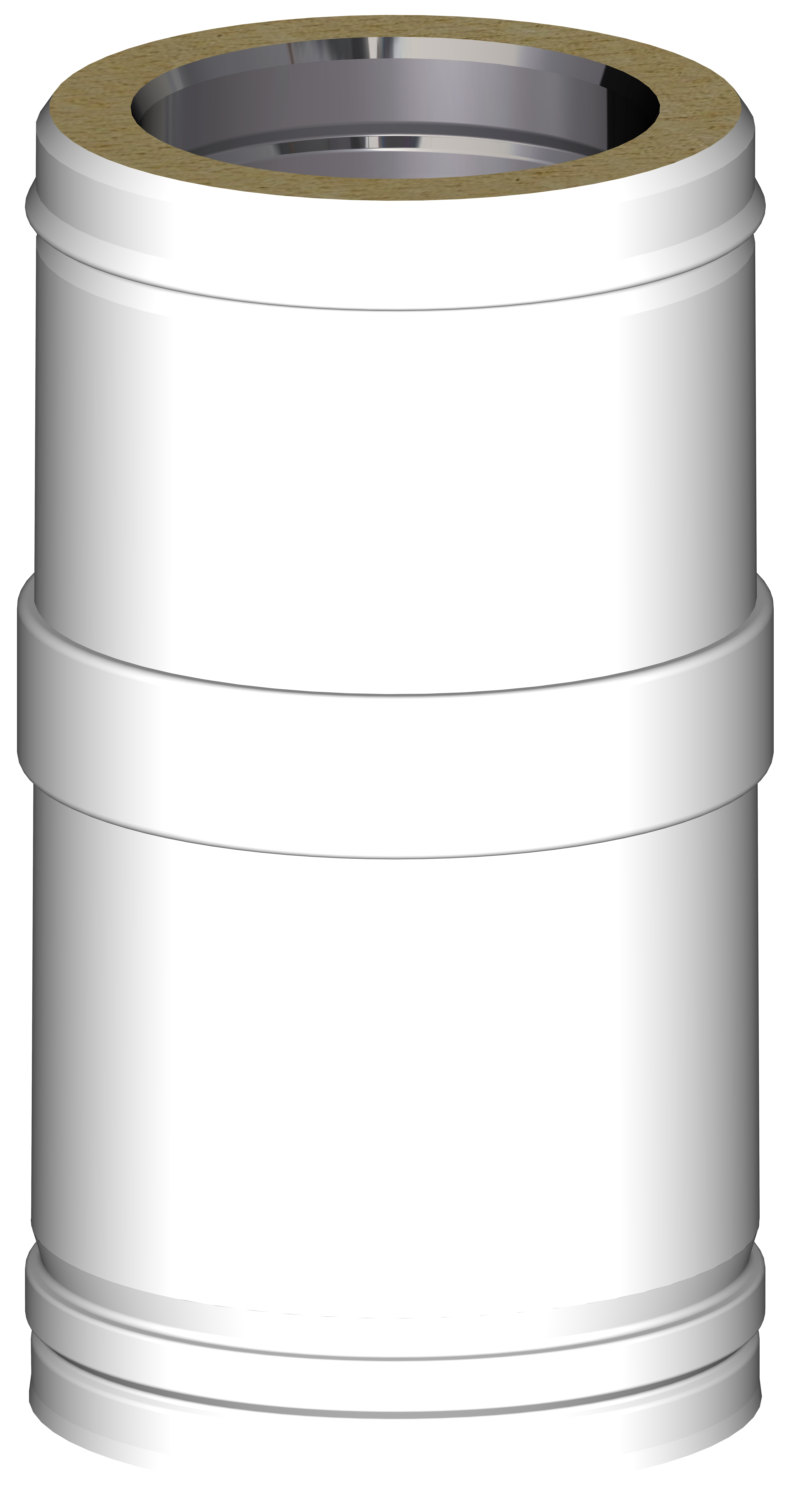 Tubo extensible para estufa de leña aislado dp 316l/glv 370-550mm ø125 blanco