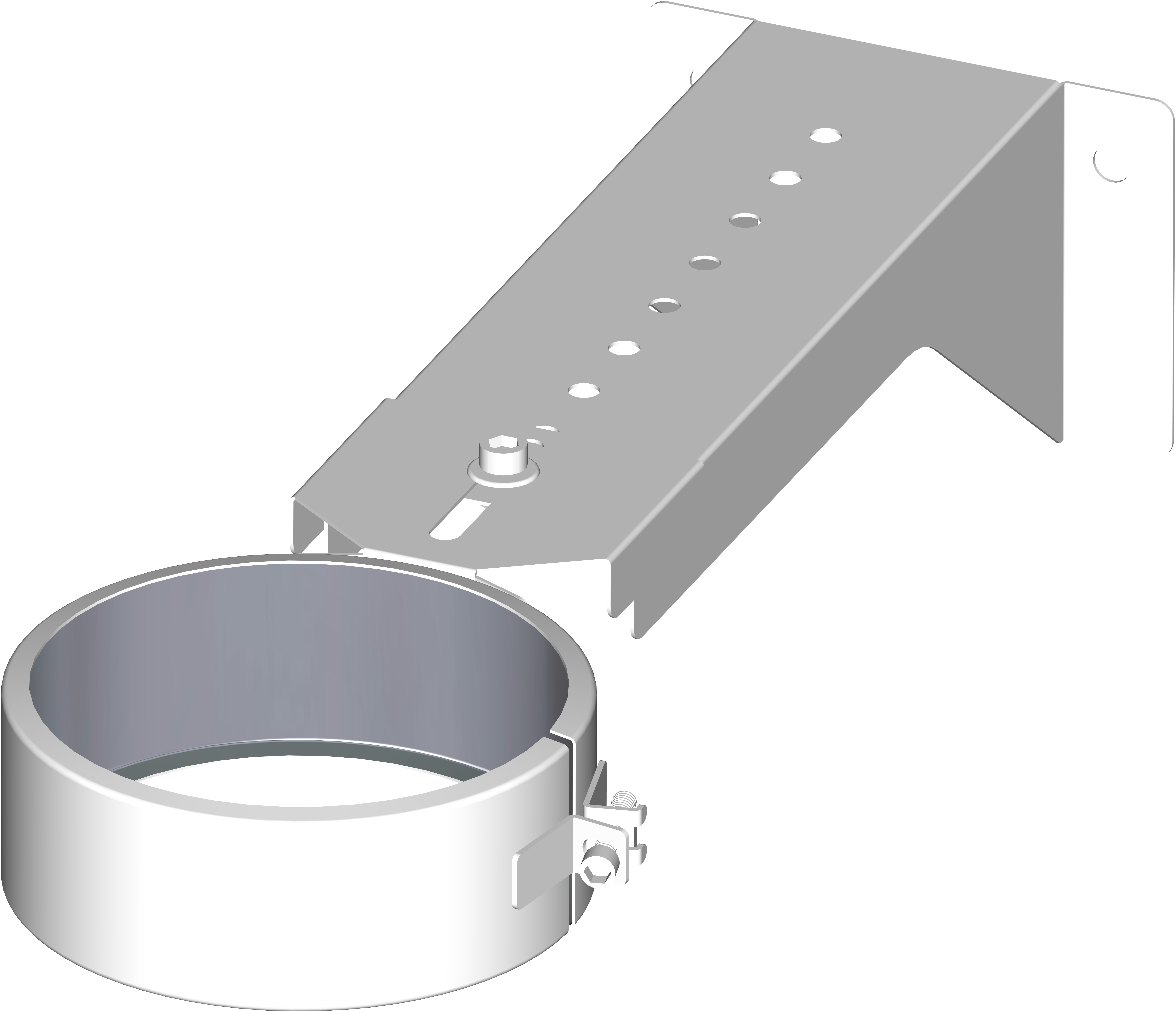 Anclaje recortable corto dw blanco ø200
