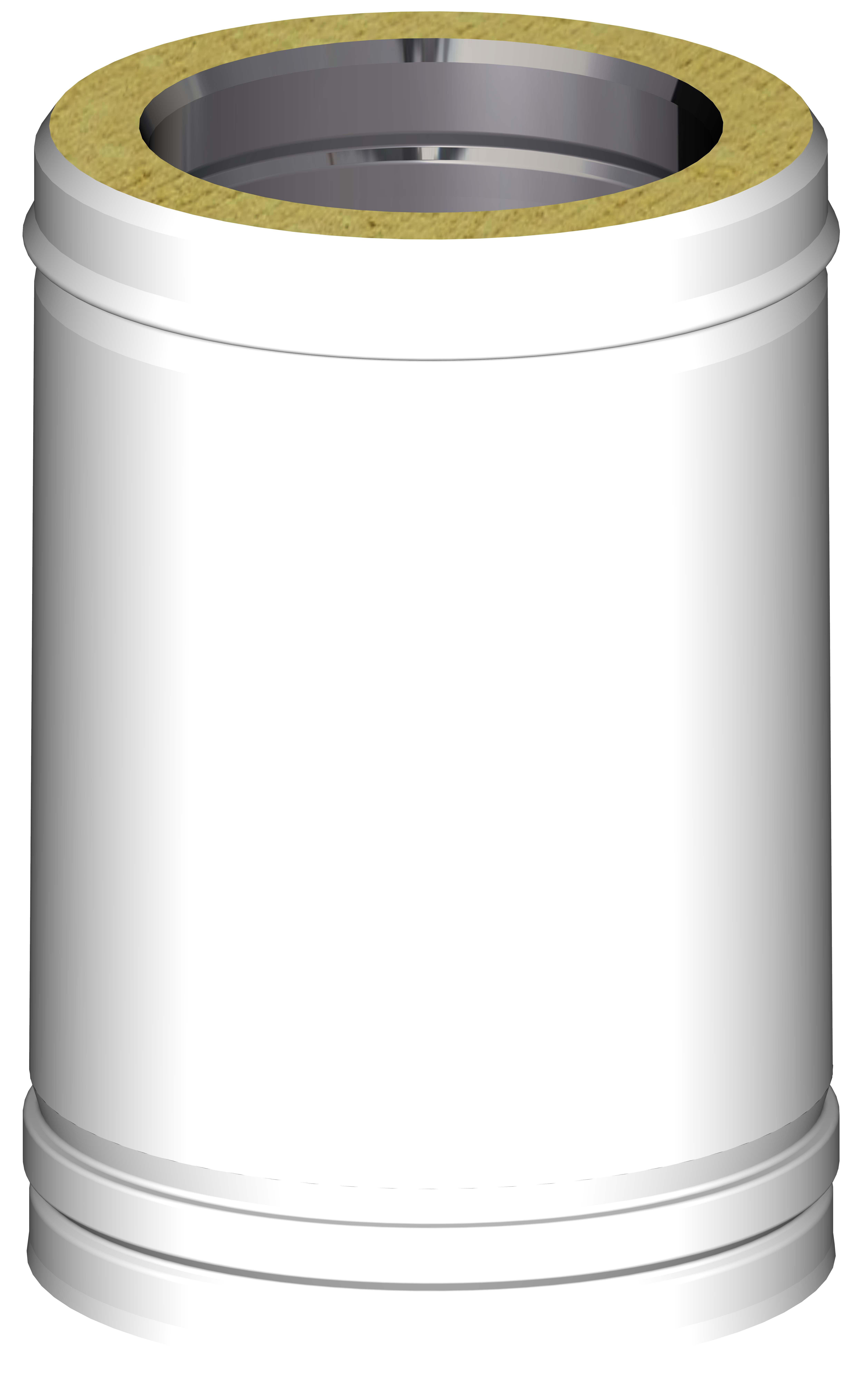 Tubo para estufas de leña dp aislado 316l/304 290mm ø250 blanco