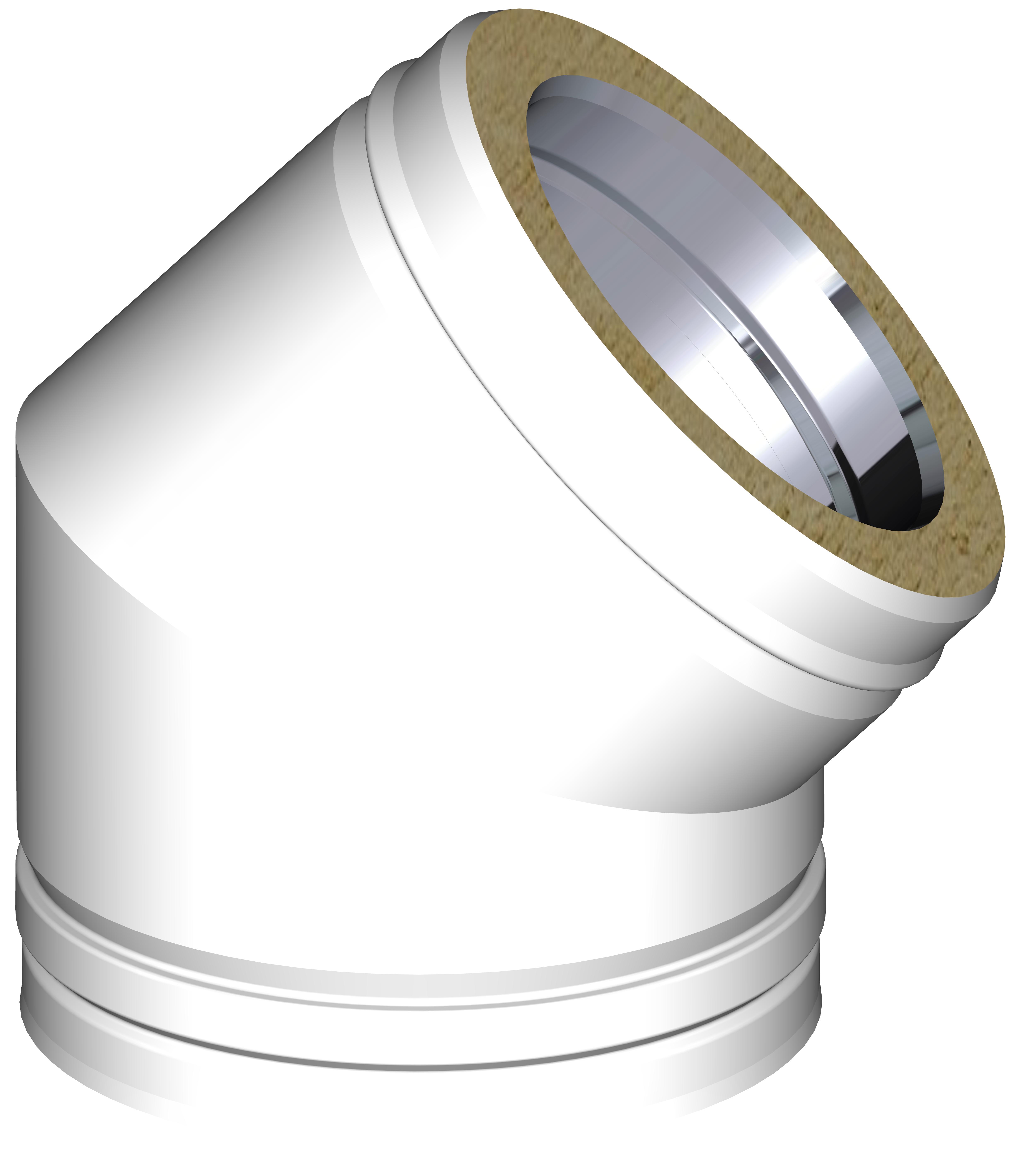Codo 45° blanco ø125