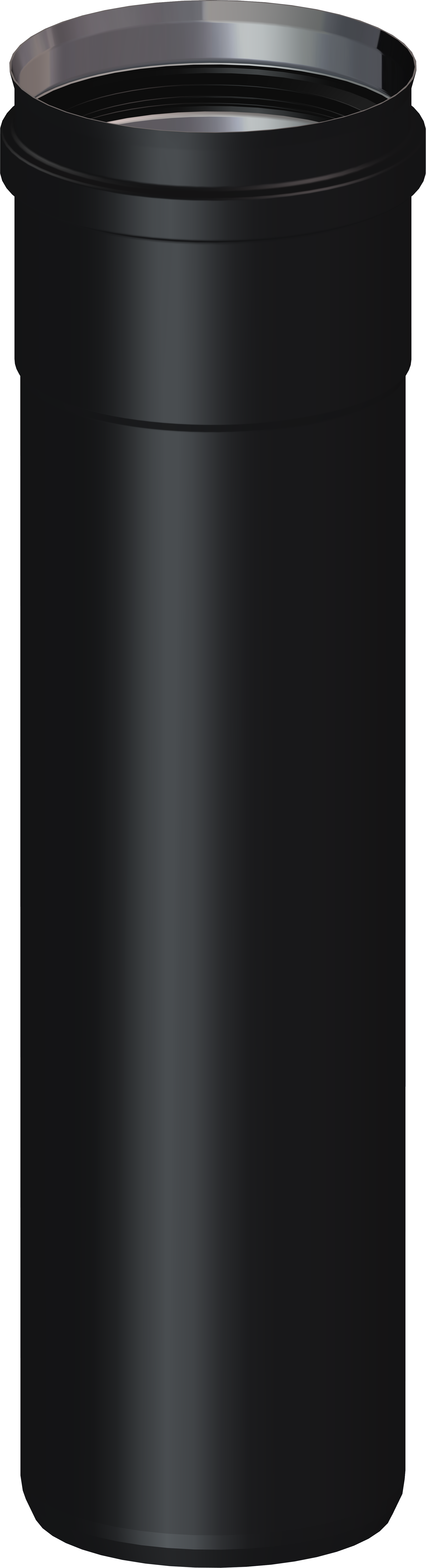 Tubo extensible para estufa de pellet sw 316l 65-206mm ø100 negro