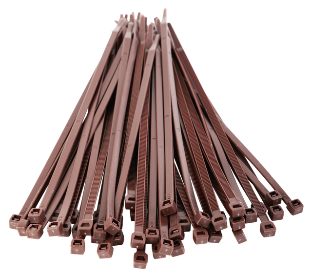 Set de 50 bridas marrones TENAX 4,8x200mm para uso exterior e interior